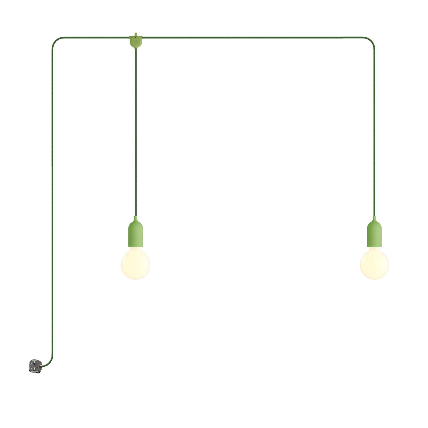 F-Snake Modulair Lampada da esterno IP65 portatile a 2 luci con spina UK - Verde prato