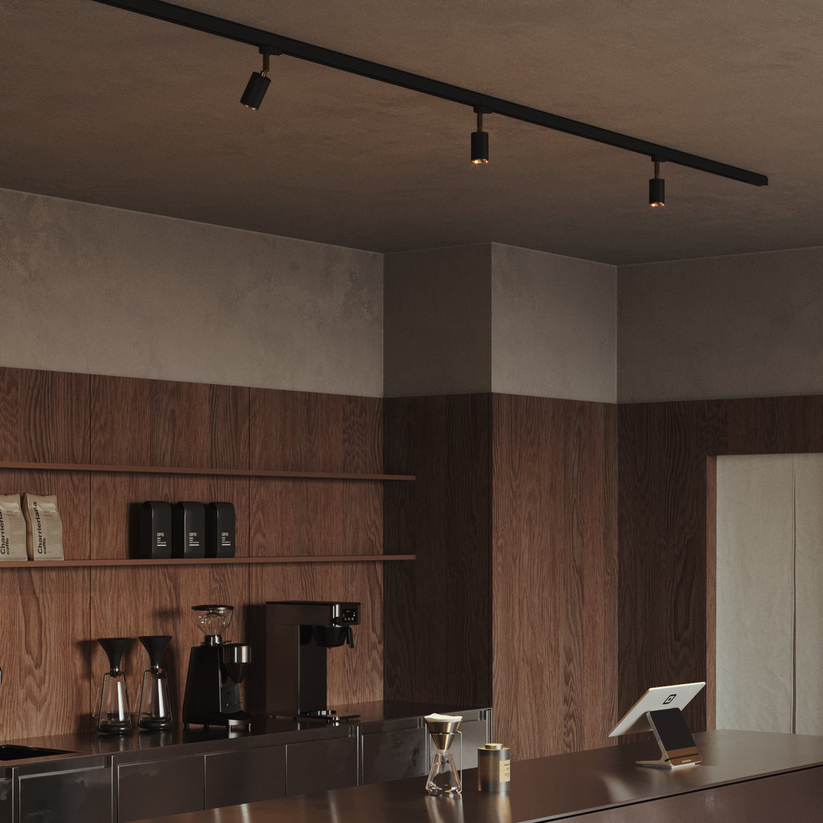 Faretto orientabile Bispot per sistema a binario - Nero / Bronzo satinato - Creative Cables