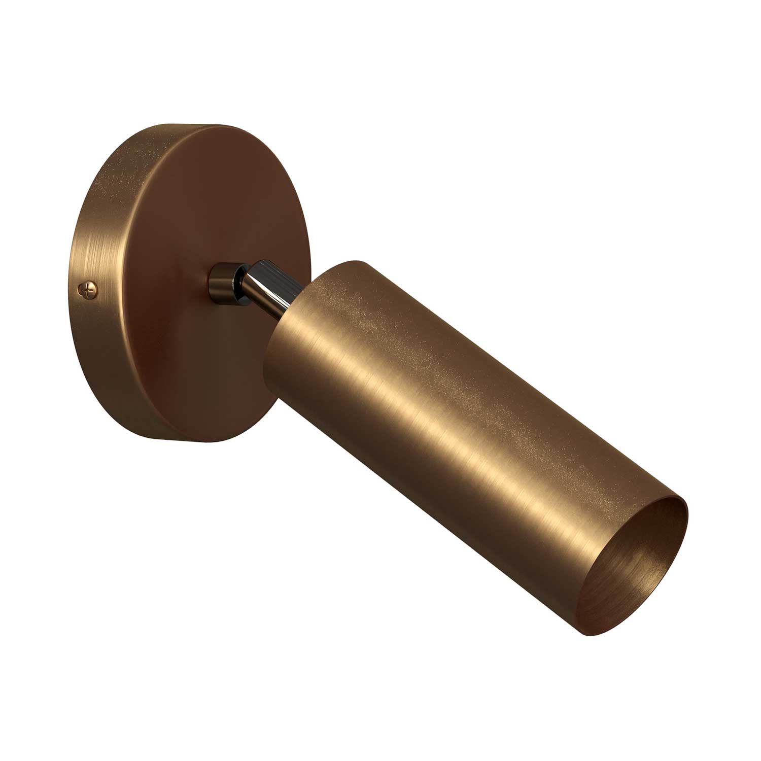Fermaluce Metal faretto orientabile in metallo con paralume Tub-E14, lampada a muro - Bronzo satinato