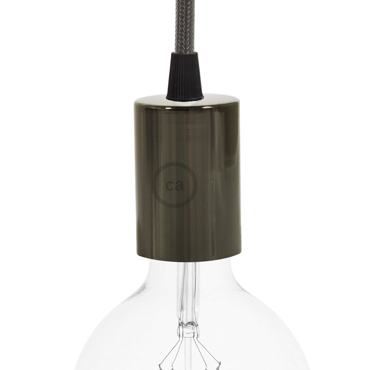 Flat Top Metal UL E26 light bulb socket kit - Black pearl Nero perla Conico