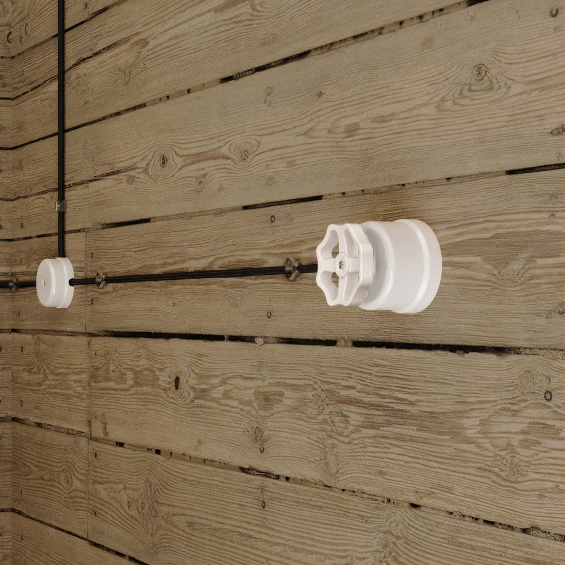 Interruttore/Deviatore in porcellana bianco con manopola Bianco