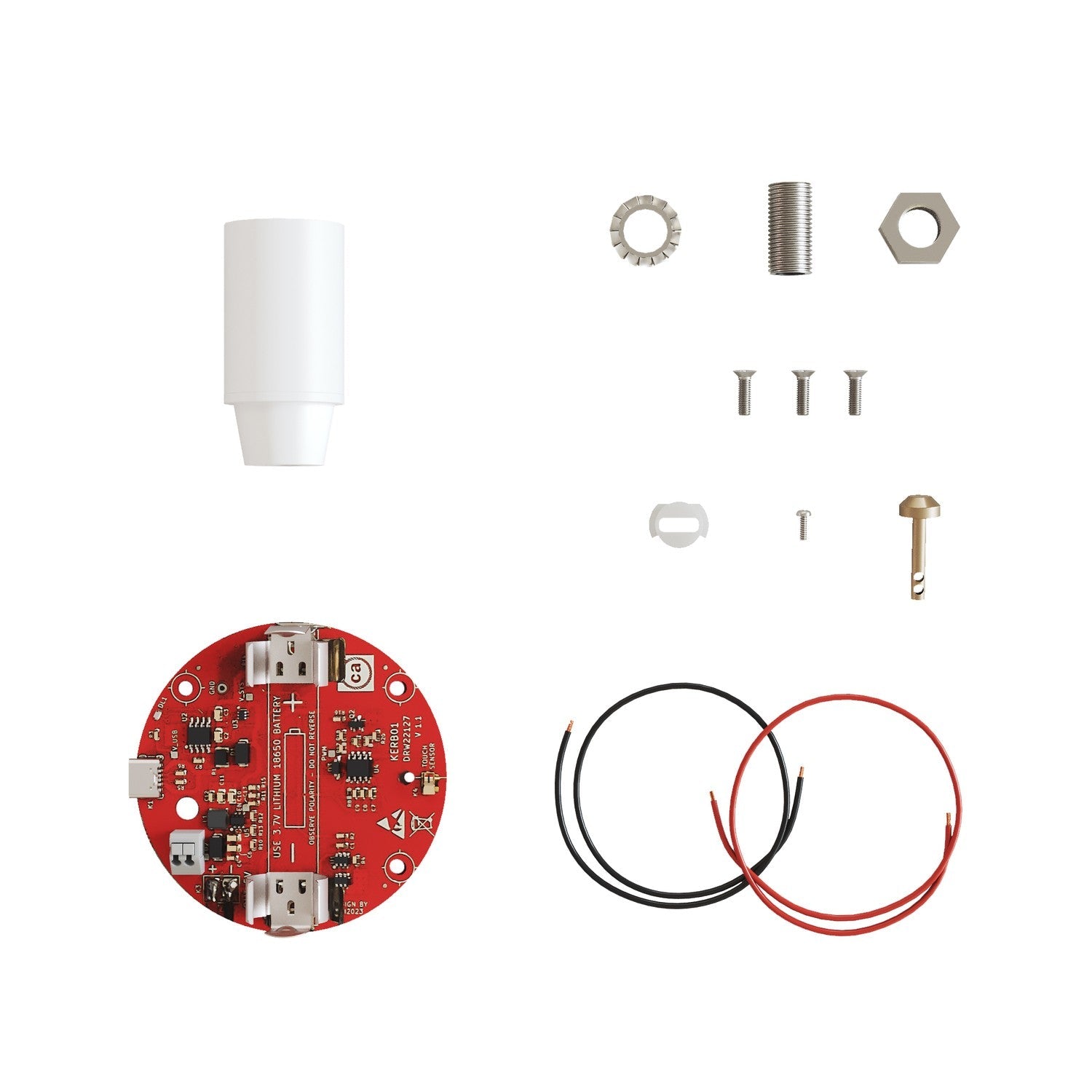 Kit elettronico per lampade a batteria 5V USB-C con portalampada E14 liscio - Bianco