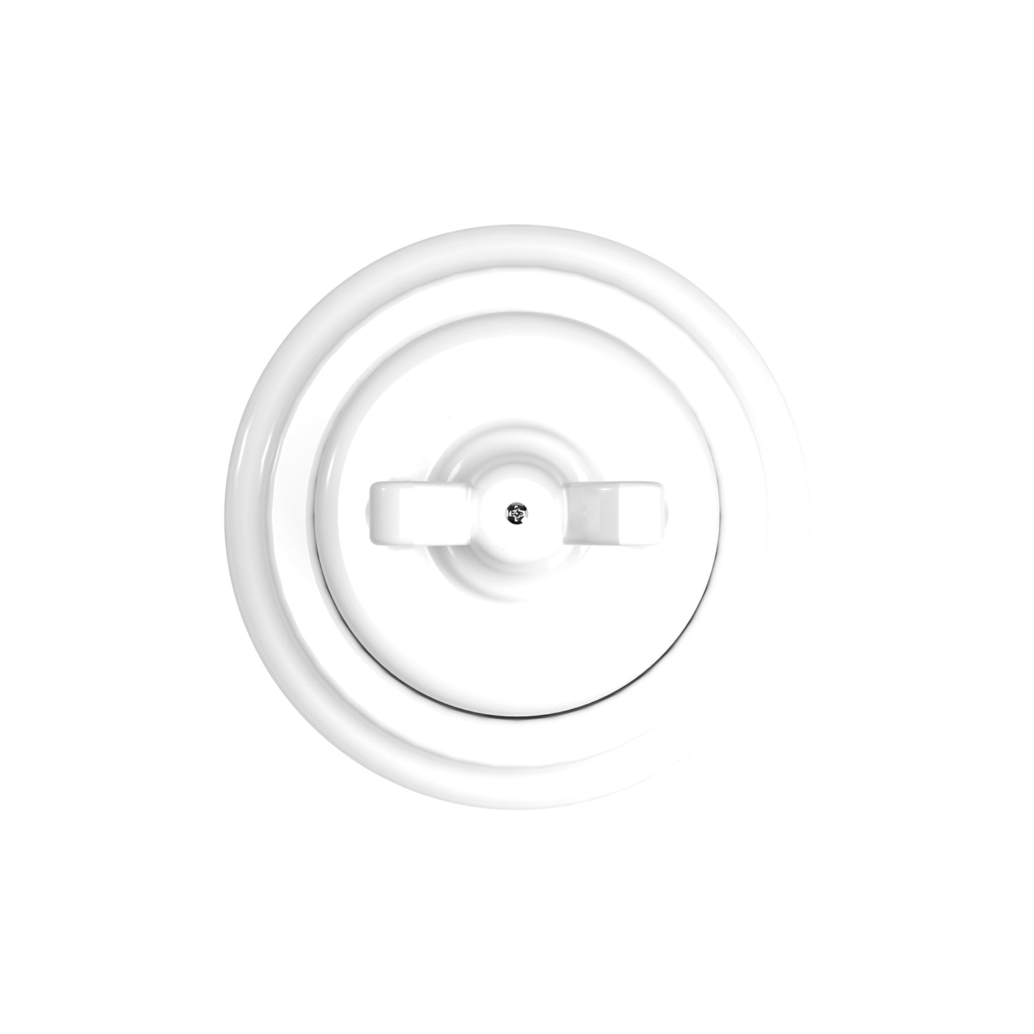 Kit interruttore/deviatore con dado a farfalla e base in porcellana bianca - Creative Cables