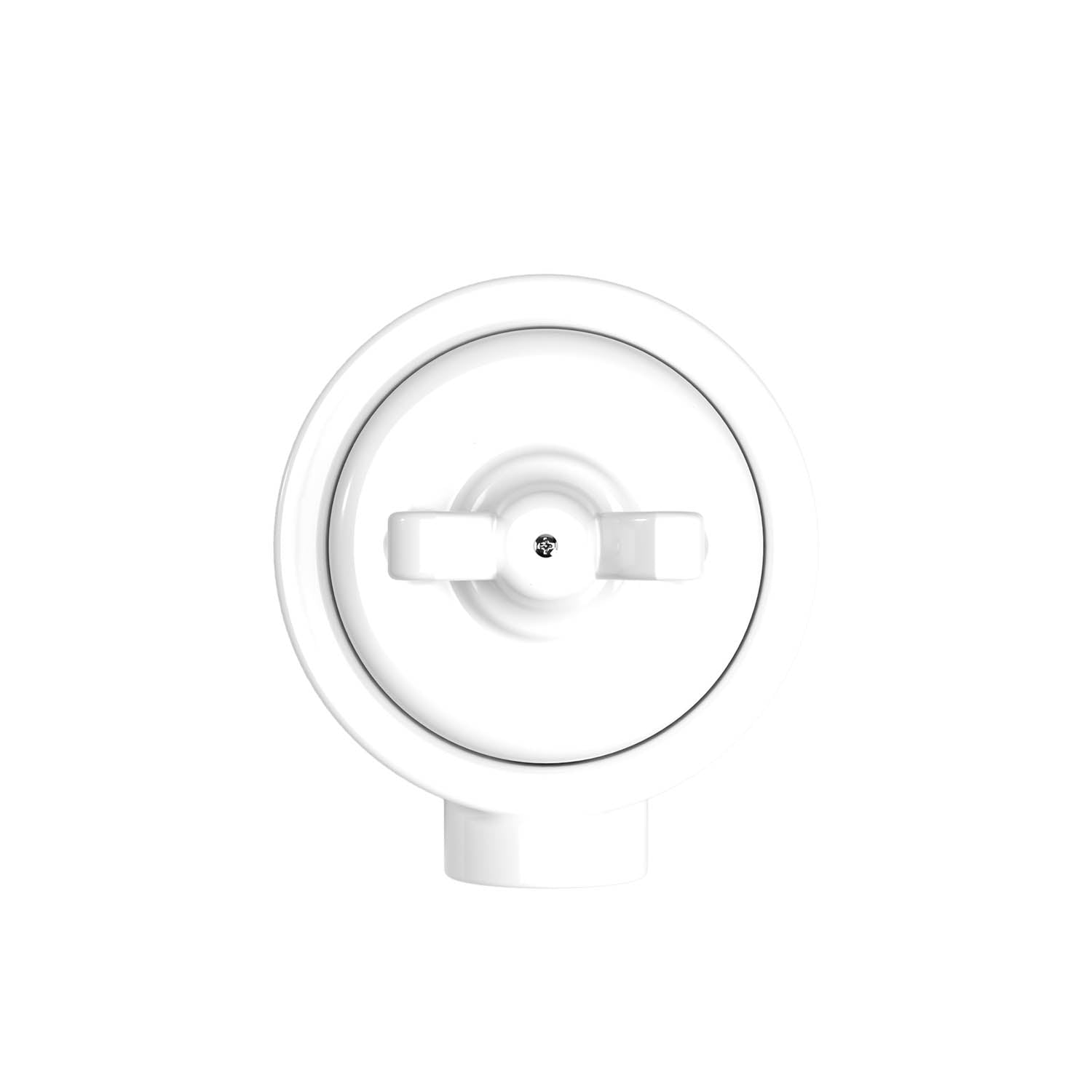 Kit interruttore/deviatore con dado a farfalla e base per Creative - Tubes in porcellana bianca - Creative Cables