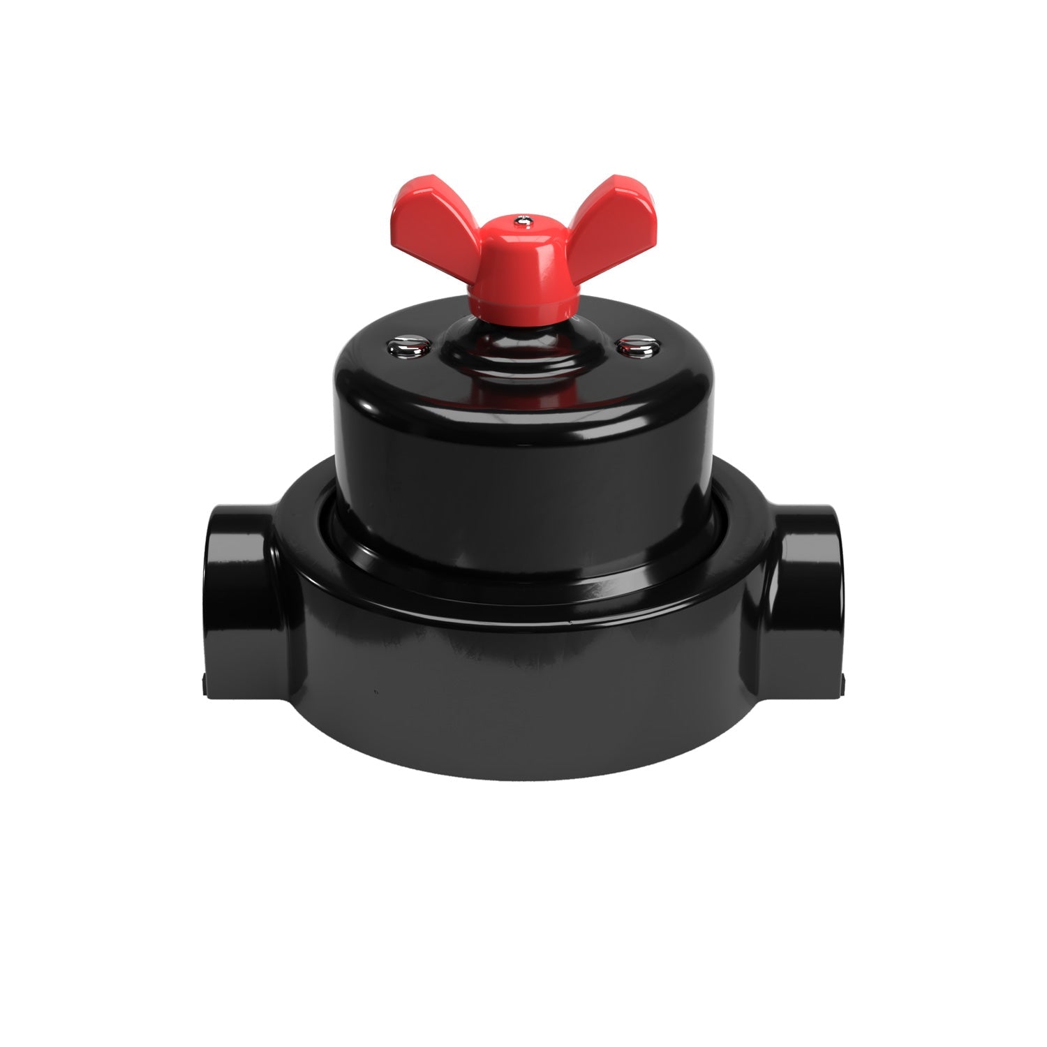 Kit interruttore/deviatore con dado a farfalla e base per Creative-Tubes in porcellana nera Rosso 2 in linea