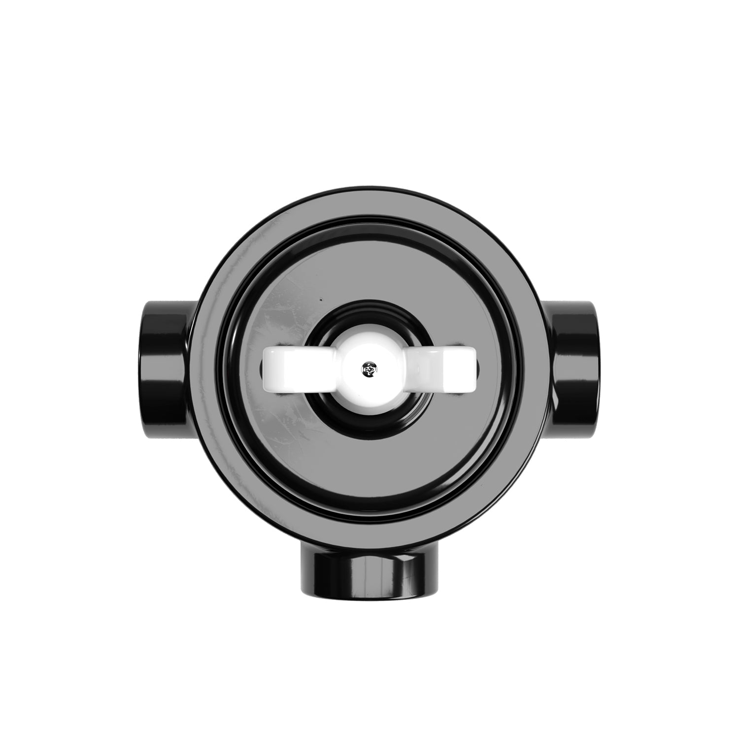 Kit interruttore/deviatore con dado a farfalla e base per Creative-Tubes in porcellana nera Bianco 3