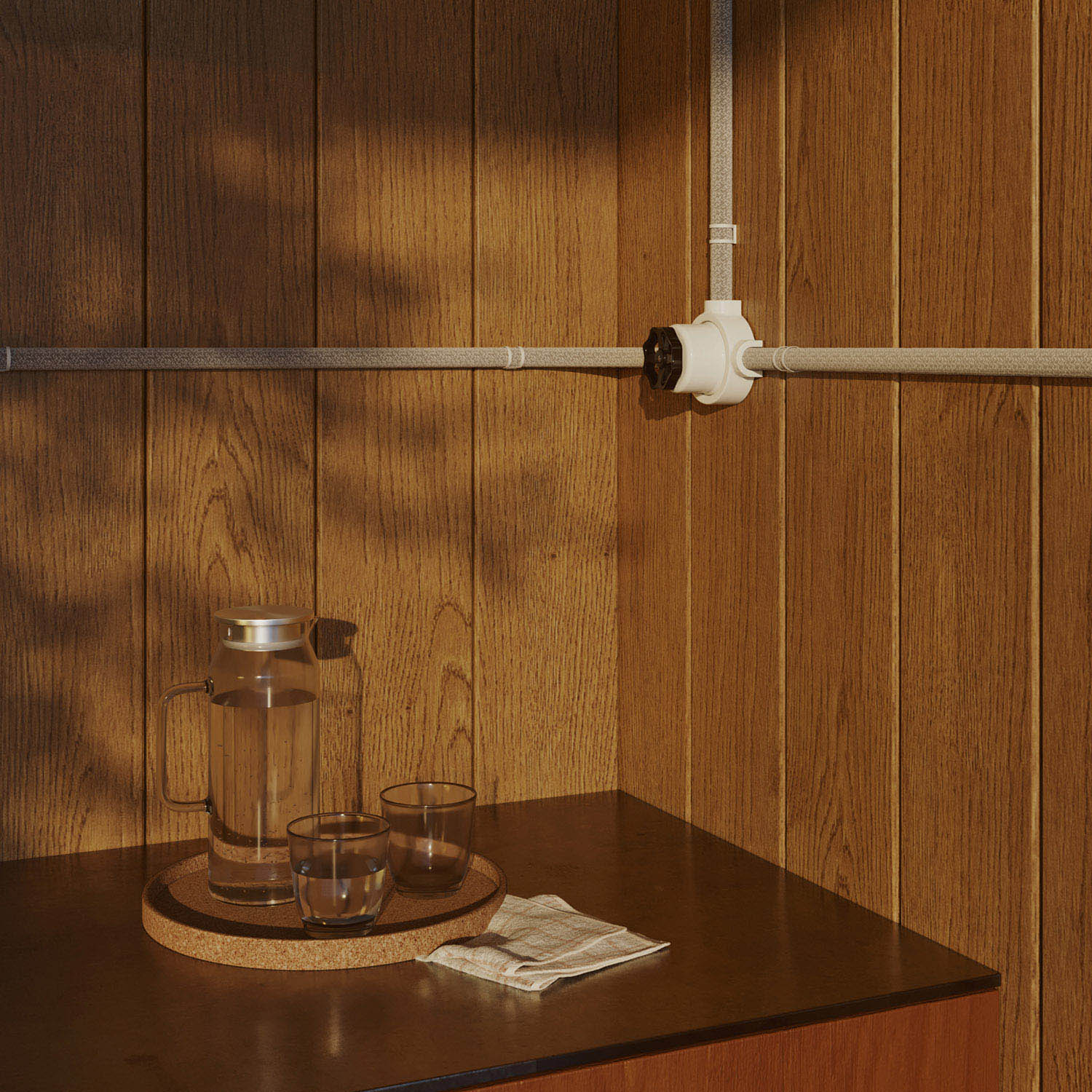 Kit interruttore/deviatore con manopola e base per Creative-Tubes in porcellana bianca Nero 3