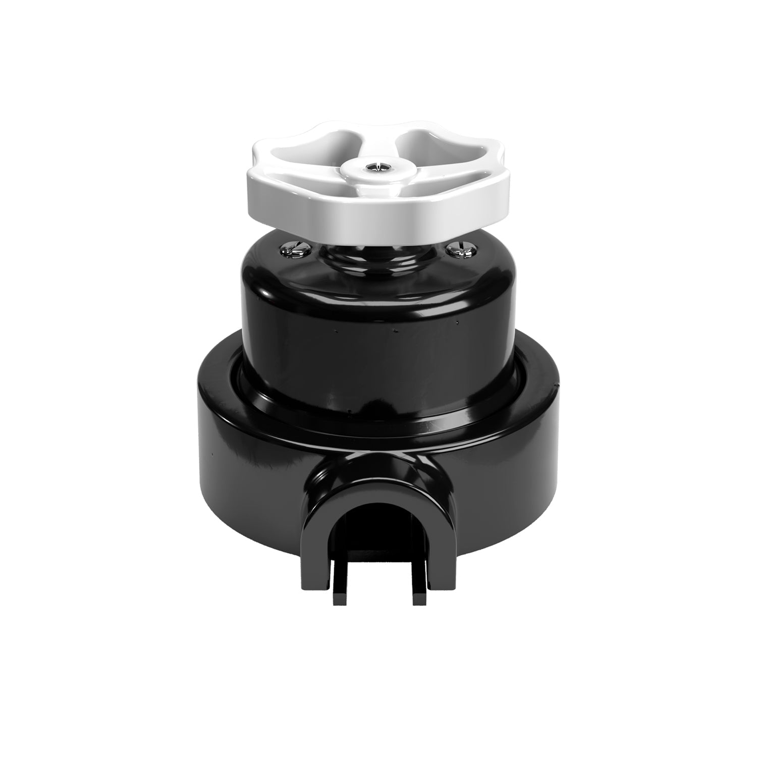 Kit interruttore/deviatore con manopola e base per Creative - Tubes in porcellana nera - Creative Cables