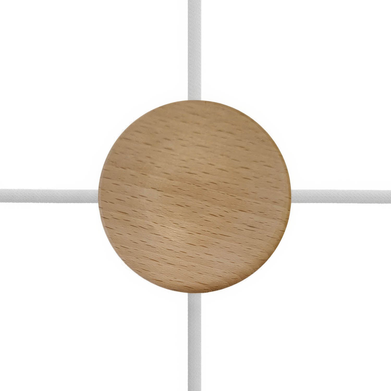 Kit Mini rosone cilindrico in legno a 4 fori laterali (scatola di derivazione) - Neutro