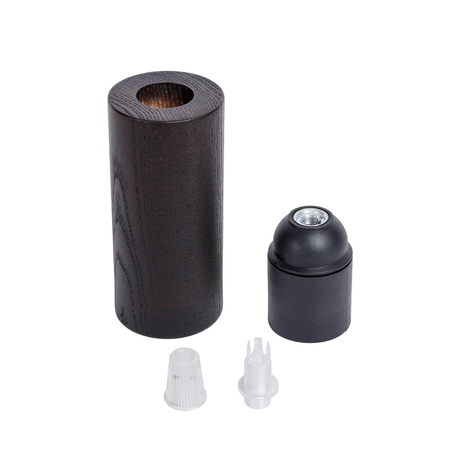 Kit portalampada E27 in legno per cordone 2XL - Effetto Wengé