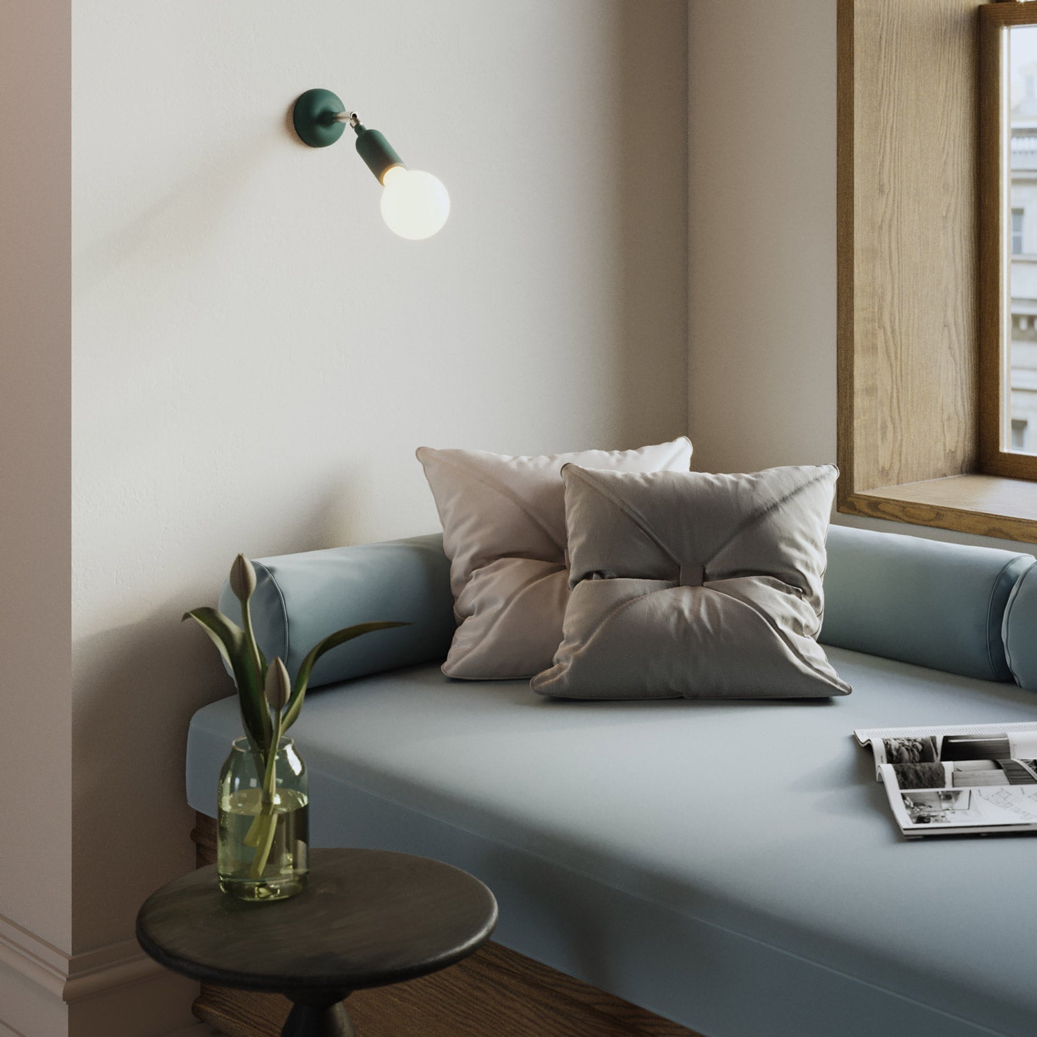 Kit portalampada E27 in silicone con interruttore e serracavo nascosti - Petrolio