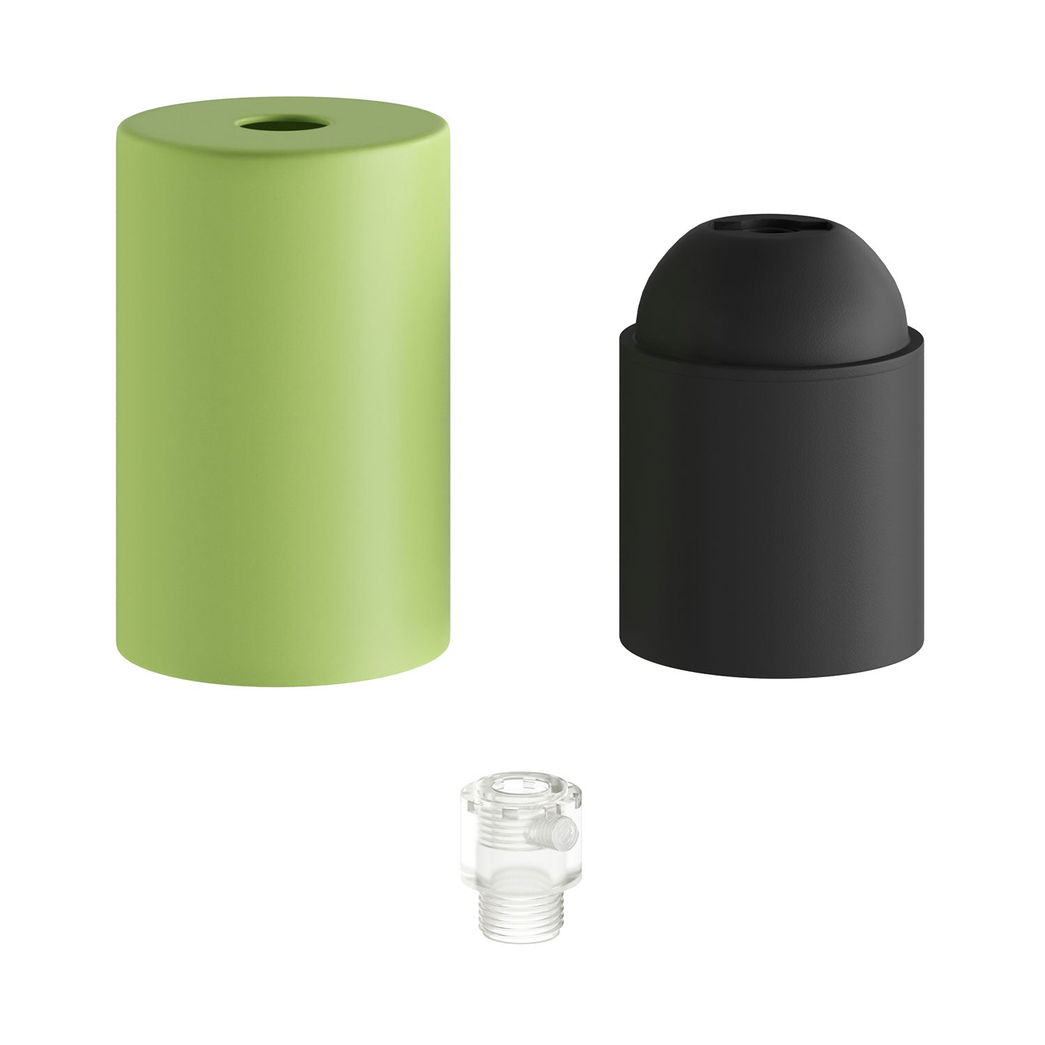 Kit portalampada E27 Pastel in metallo con serracavo nascosto - Verde prato