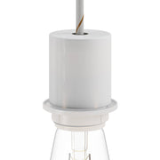 Kit portalampada E27 semifilettato in metallo con serracavo nascosto - Bianco opaco