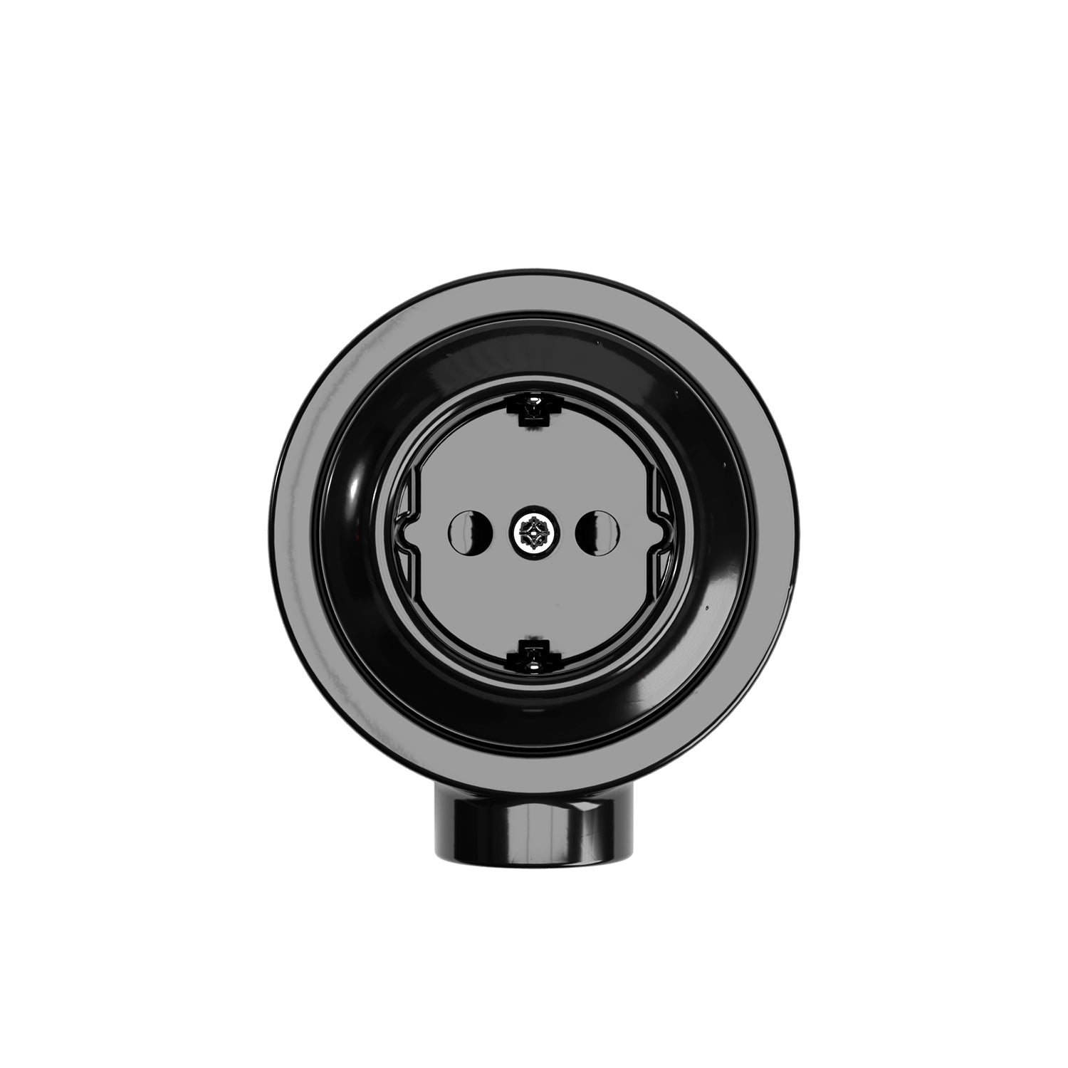 Kit presa Schuko da parete e base per Creative - Tubes in porcellana - Nero - Creative Cables