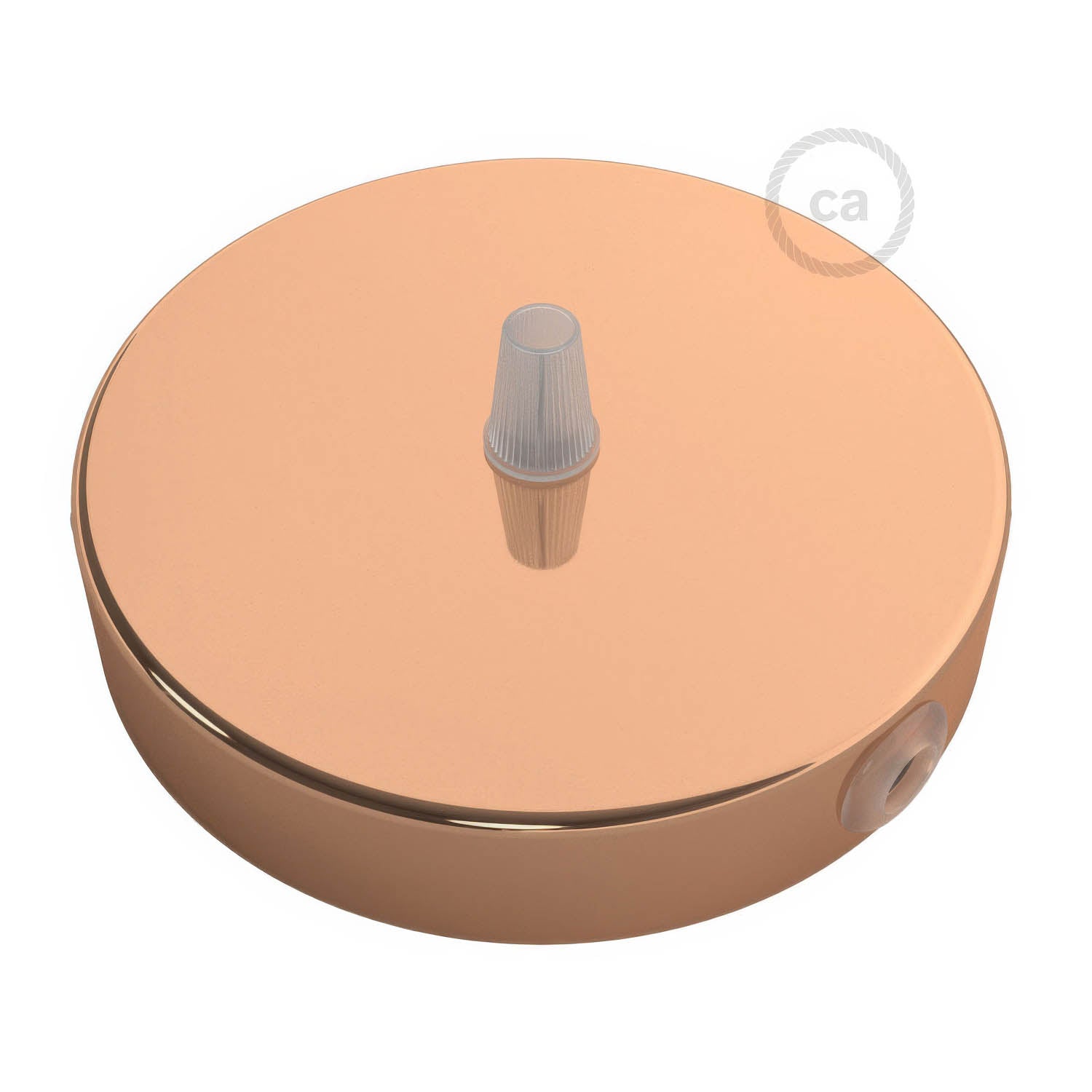 Kit rosone cilindrico in metallo a 1 foro centrale e 2 fori laterali - Rame Conico