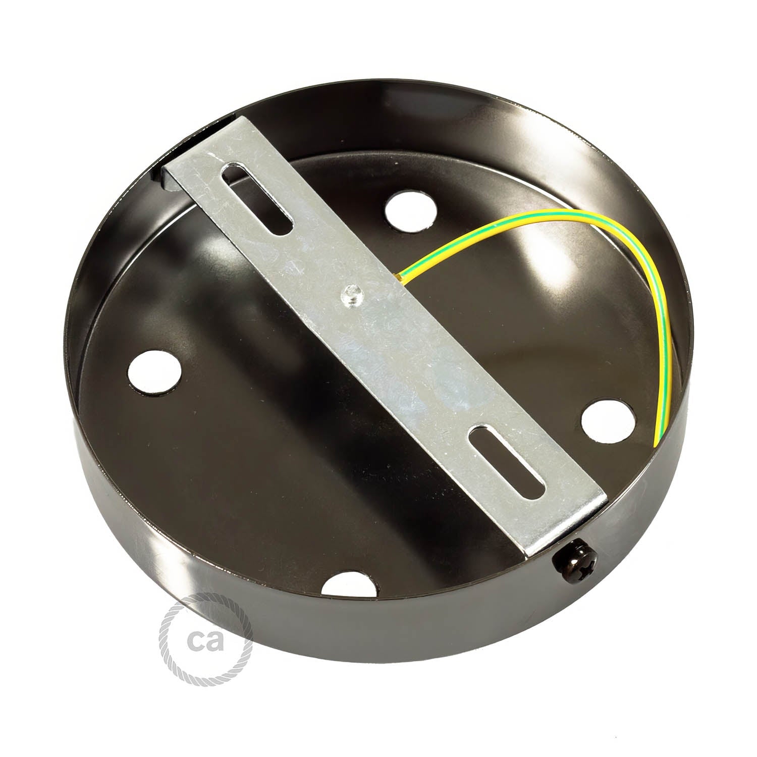 Kit rosone cilindrico in metallo a 4 fori - Nero perla Conico