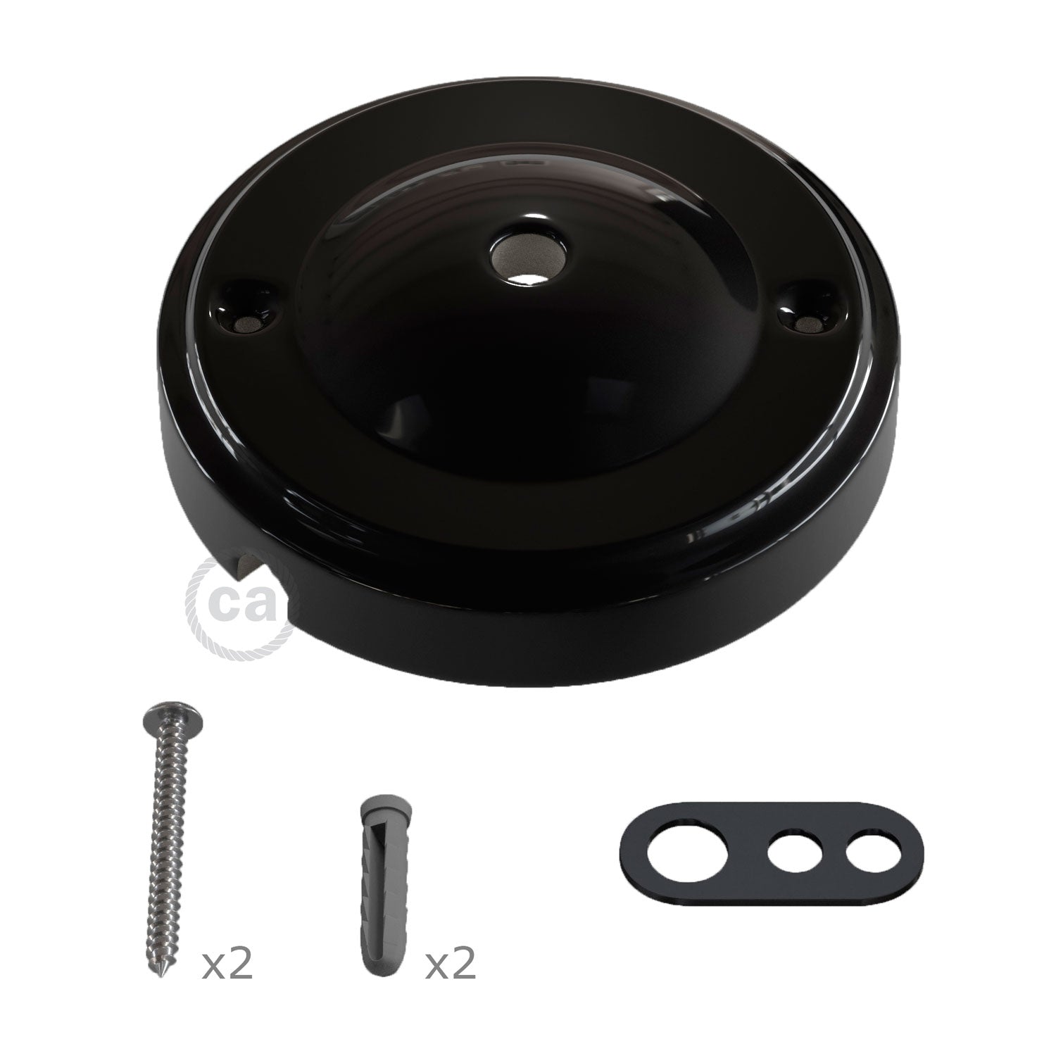 Kit rosone Minimal in porcellana - Nero