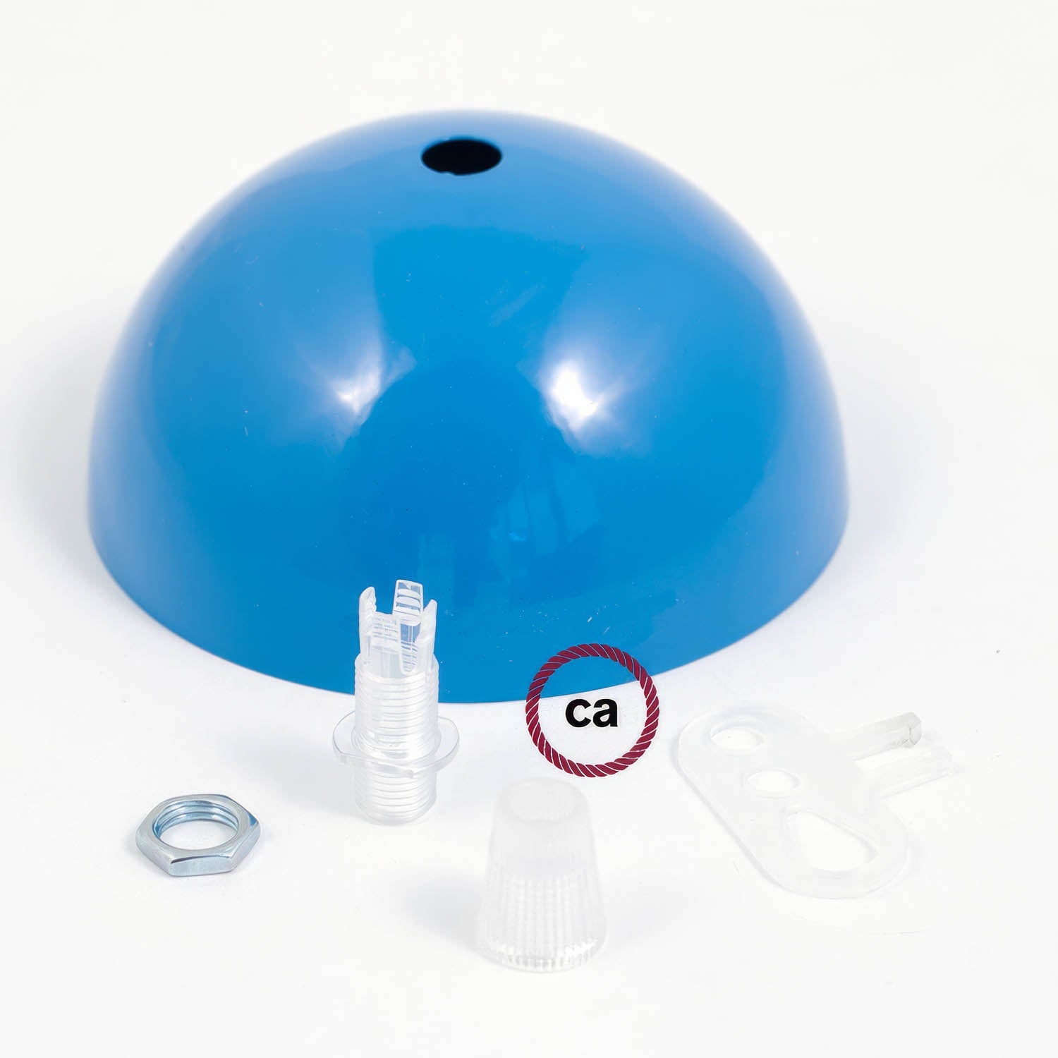Kit rosone semisferico in metallo verniciato - Azzurro