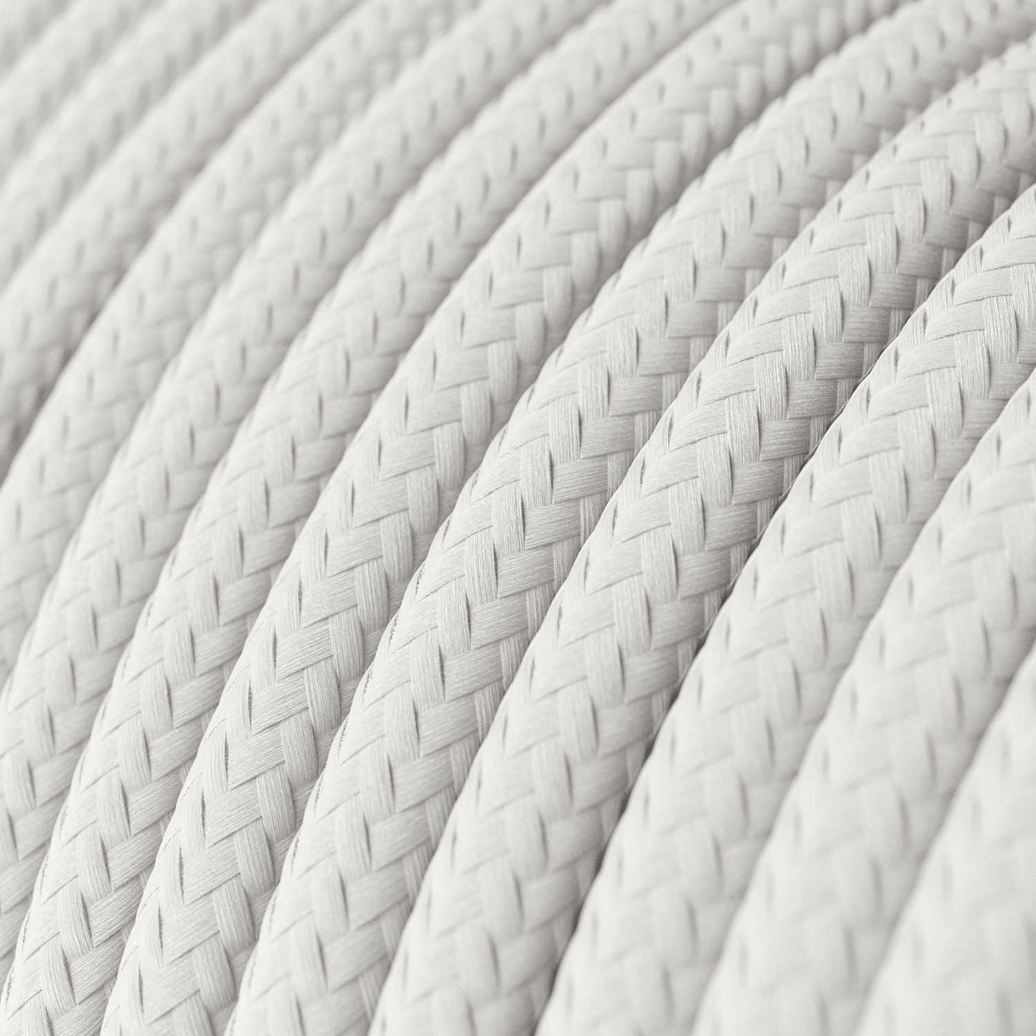 Lampada a sospensione completa di cavo tessile e doppio paralume Tub-E14 in legno e metallo - Bianco opaco