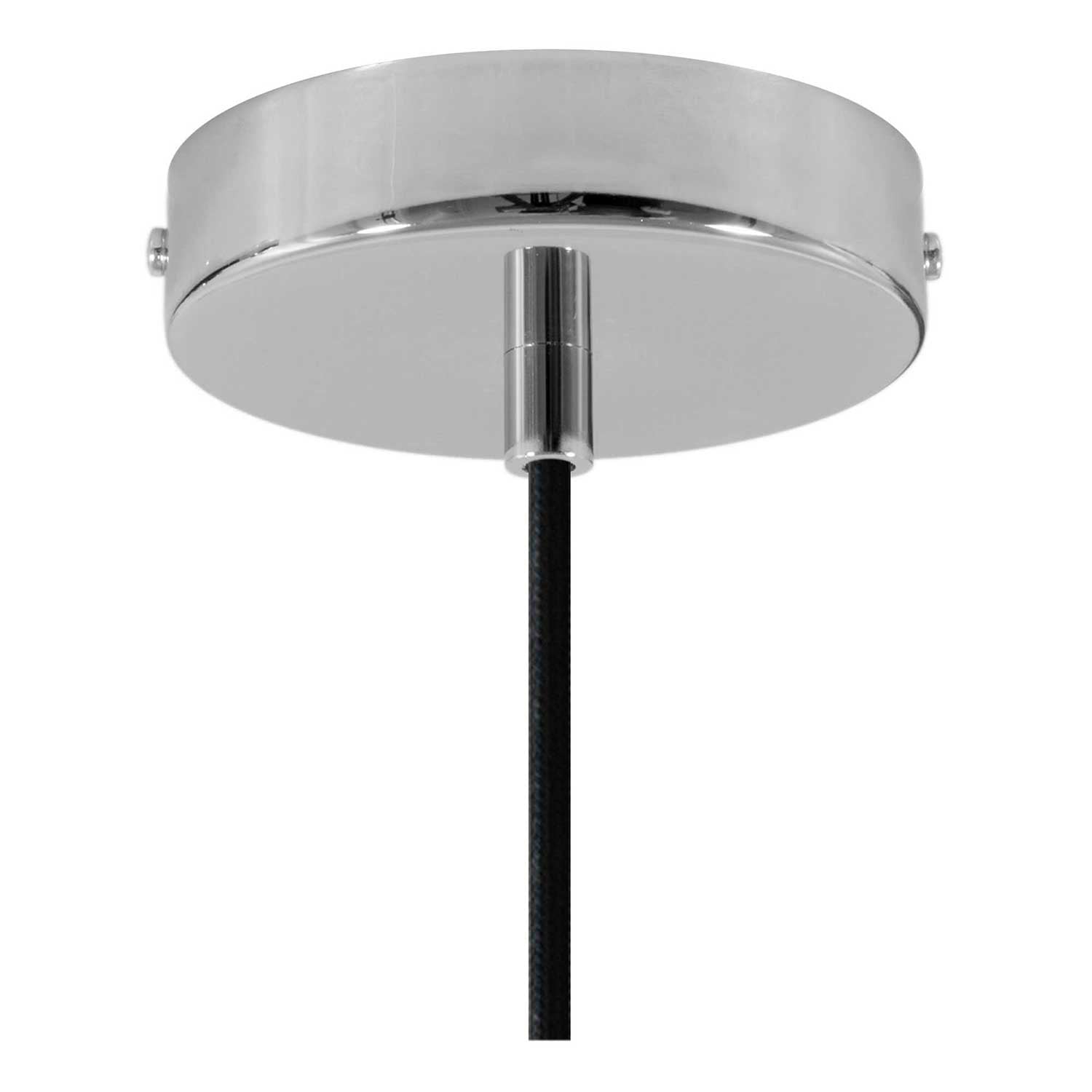 Lampada a sospensione completa di cavo tessile, paralume Cubo in cemento e finiture in metallo - Cemento scuro