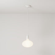 Lampada a sospensione con finitura in porcellana con lampadine LED Ellipse effetto porcellana - Bianco