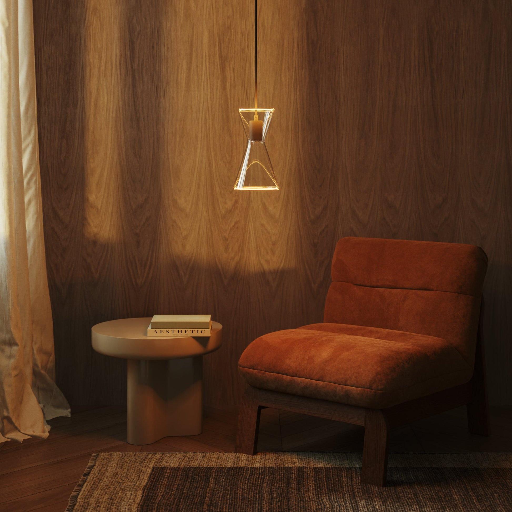 Lampada a sospensione con lampadina Ghost Doppio cono - Nero