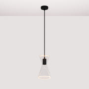 Lampada a sospensione con lampadina Ghost Doppio cono - Nero
