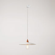 Lampada a sospensione con paralume in ceramica Piatto per binari - Bianco lucido