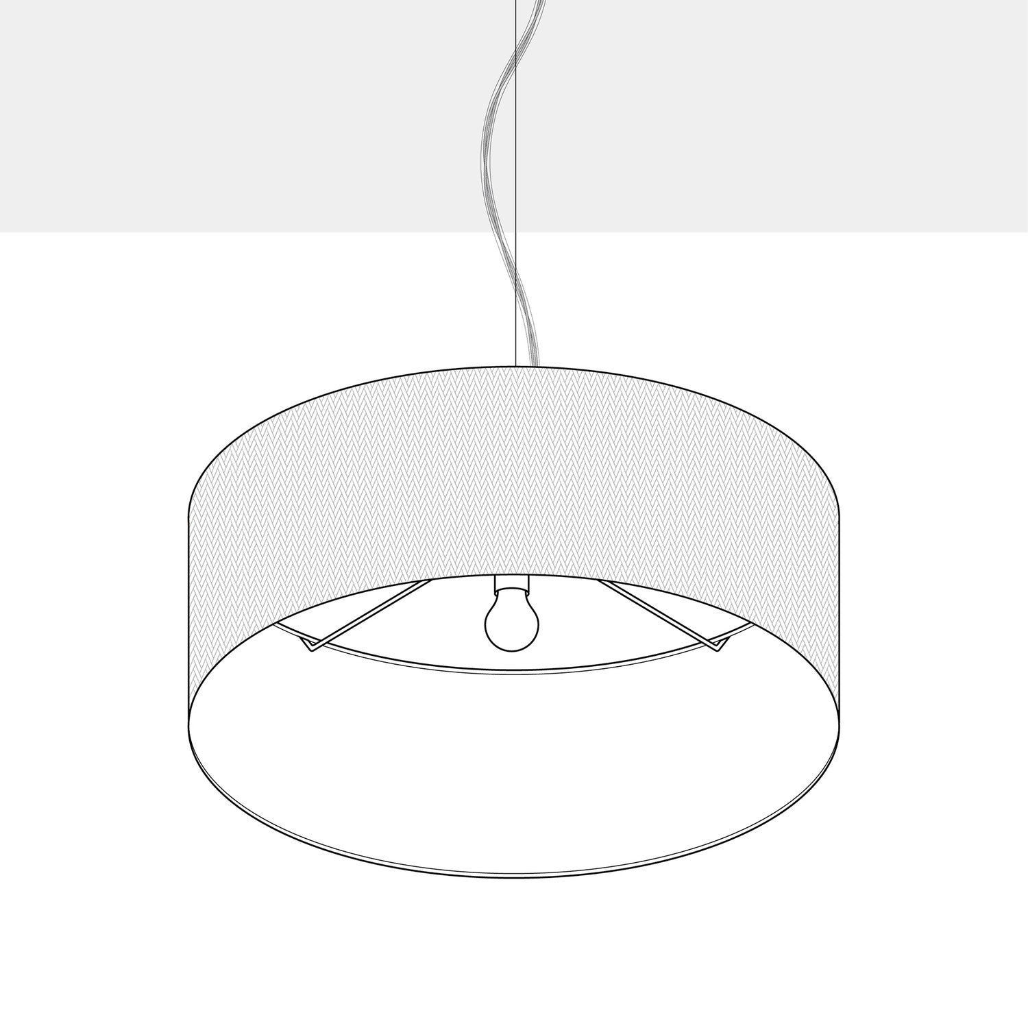 Lampada a sospensione con paralume in tessuto Cilindro Large - Made in Italy - Juta Naturale No