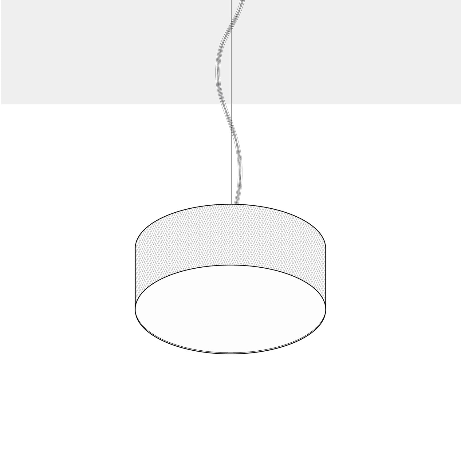 Lampada a sospensione con paralume in tessuto Cilindro Small Camelot grigio chiaro - Made in Italy Si