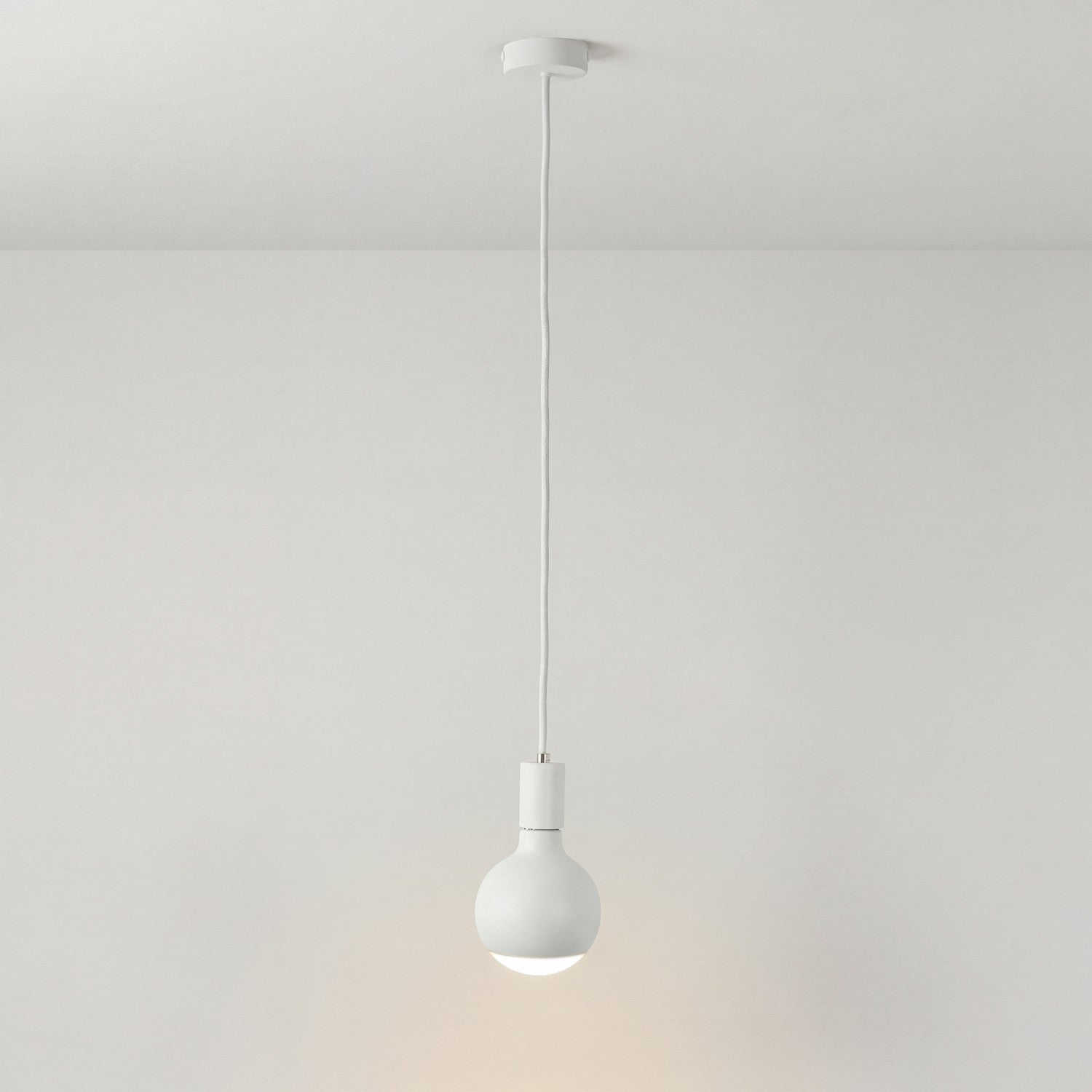 Lampada a sospensione Filotto Metallico con lampadina Lucia - Bianco