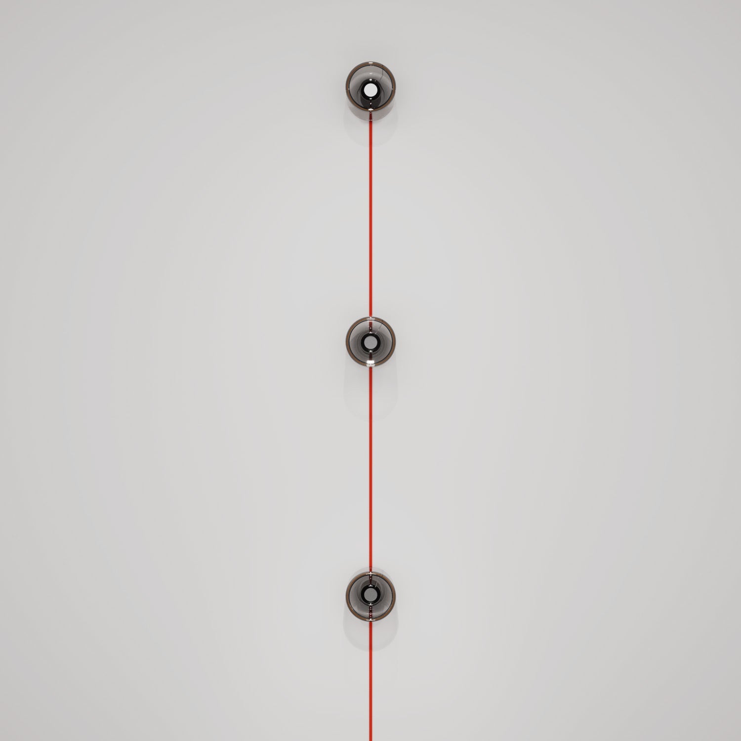 Lampada da parete Spostaluce con spina, 3 lampadine Ghost e cavo arancione