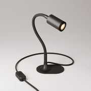 Lampada da scrivania MAG - Y con Flex, base metallica ovale e luce spot - Nero - Creative Cables
