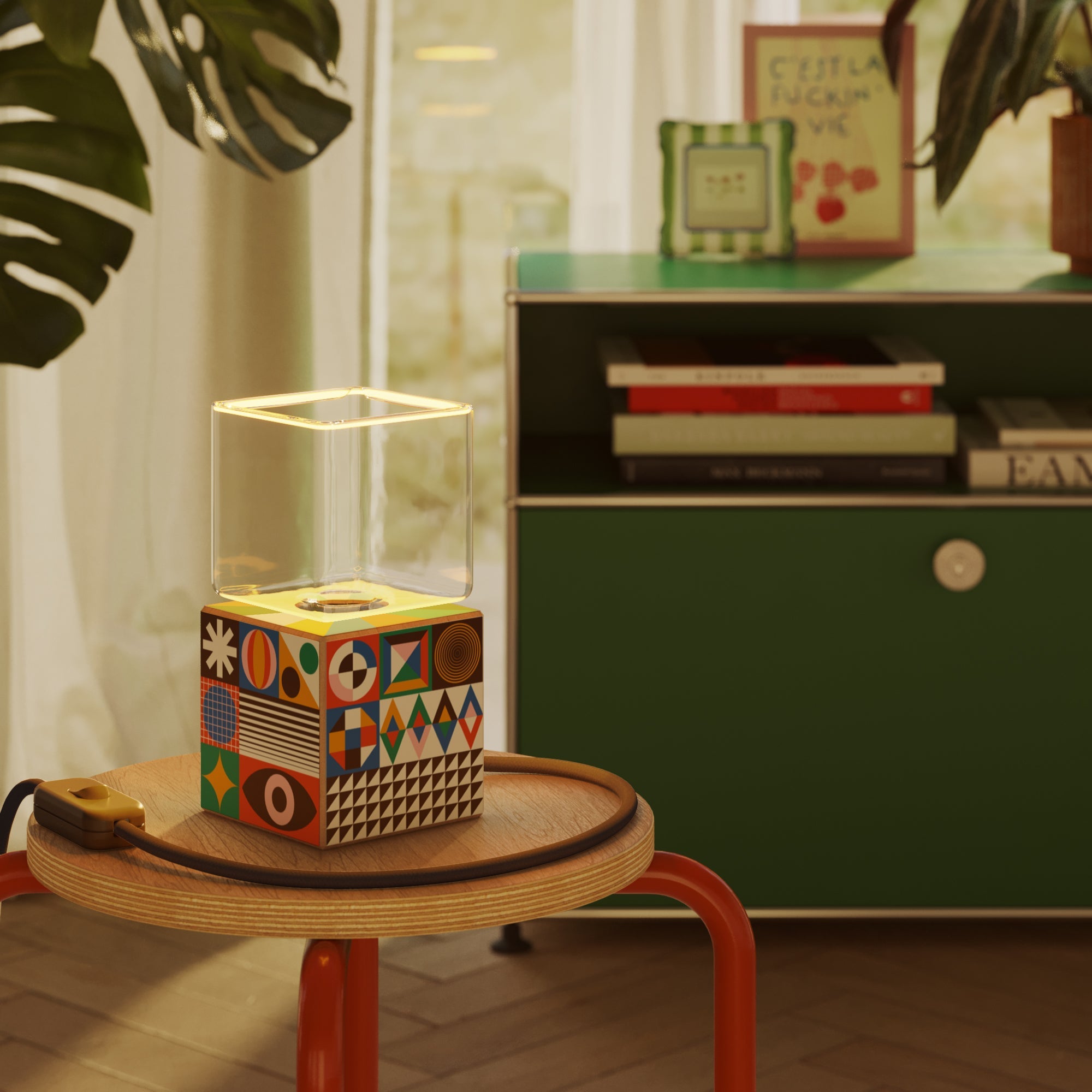 Lampada da tavolo Cubetto con lampadina Ghost - PosterLad - Creative Cables