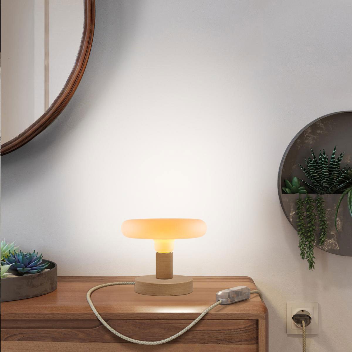 Lampada da tavolo Posaluce Dash in legno - Neutro Dimmer