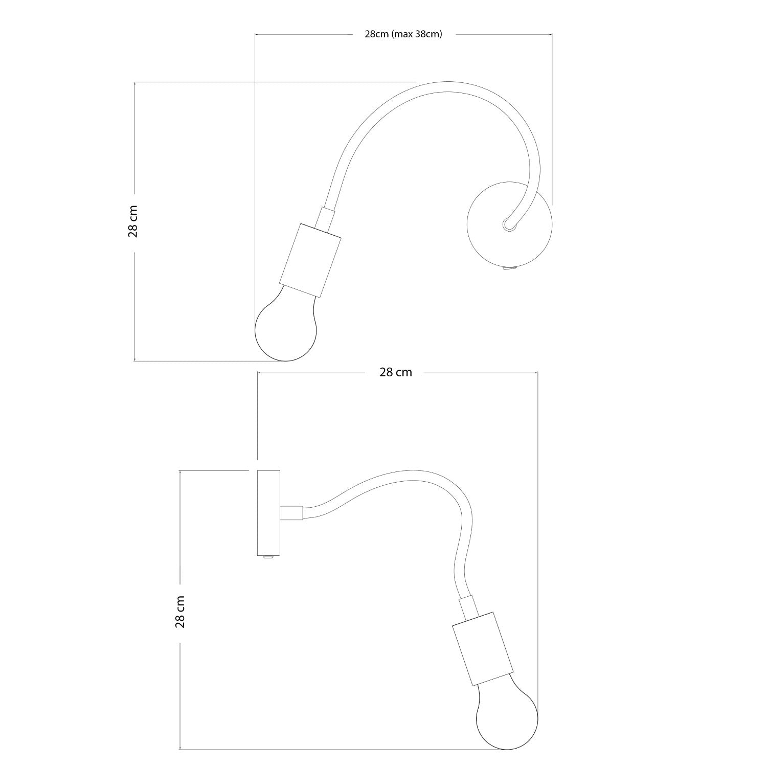 Lampada Fermaluce Flex 30 Pastel con mini rosone con interruttore e mini faretto GU1d0 - Mostarda