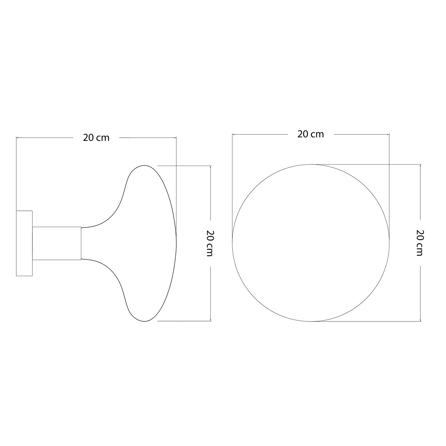 Lampada Fermaluce in metallo con lampadina Idra - Nero
