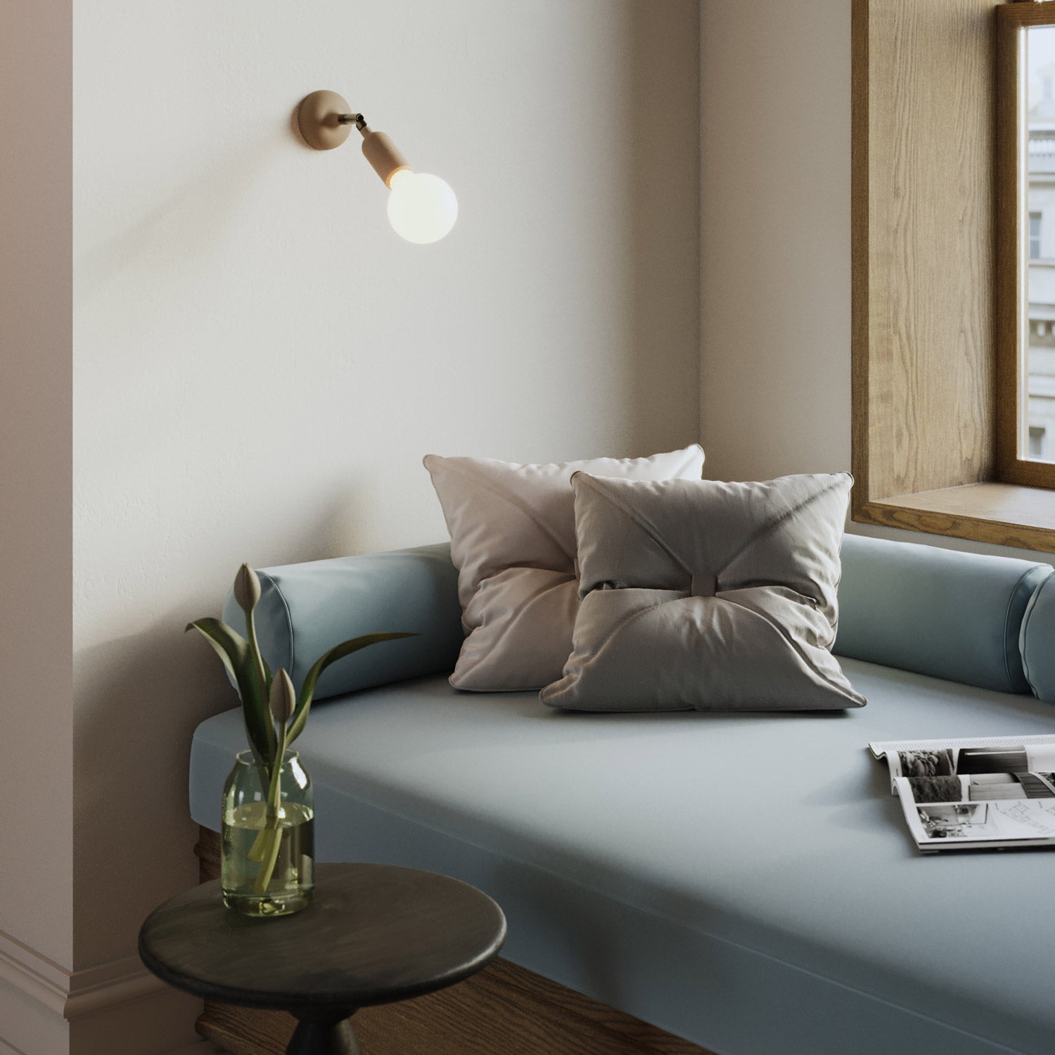 Lampada Fermaluce in silicone con snodo e con interruttore incorporato - Desert Brown