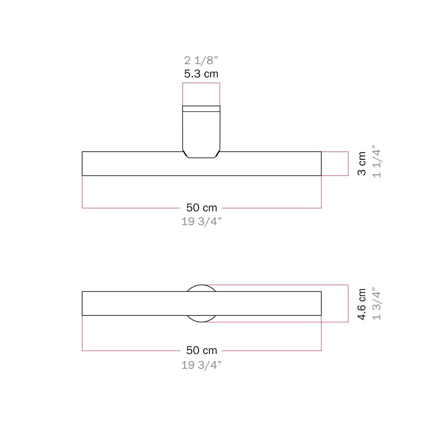 Lampada in metallo da parete o soffitto con lampadina LED lineare S14d - Rame satinato