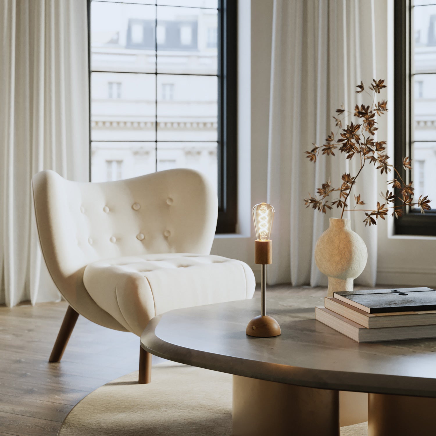 Lampada portatile e ricaricabile Cabless02 con lampadina Edison dorata - Neutro