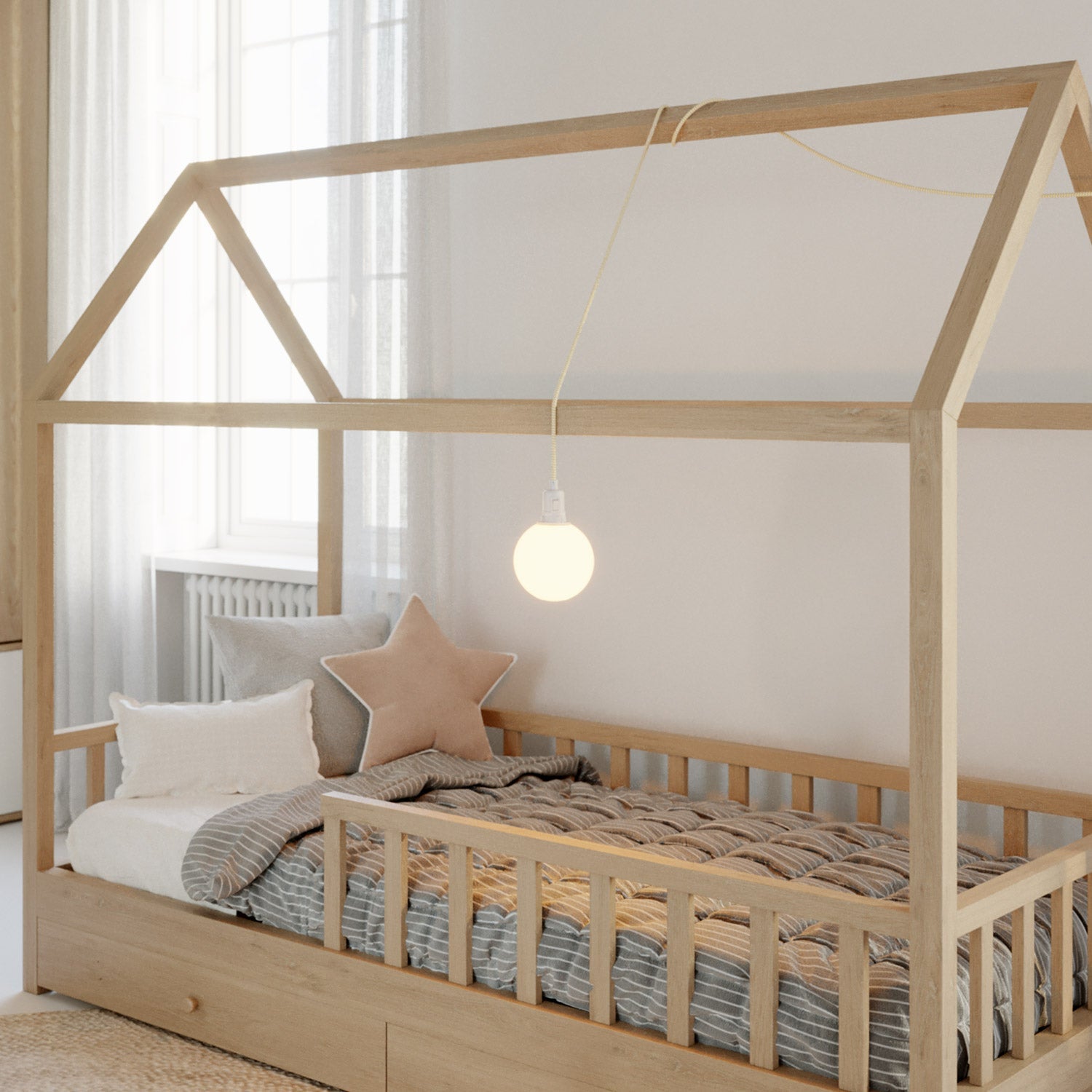 Lampada portatile Snake con interruttore sul portalampada, spina, paralume infrangibile Unbreak-a-Ball e cavo RZ10