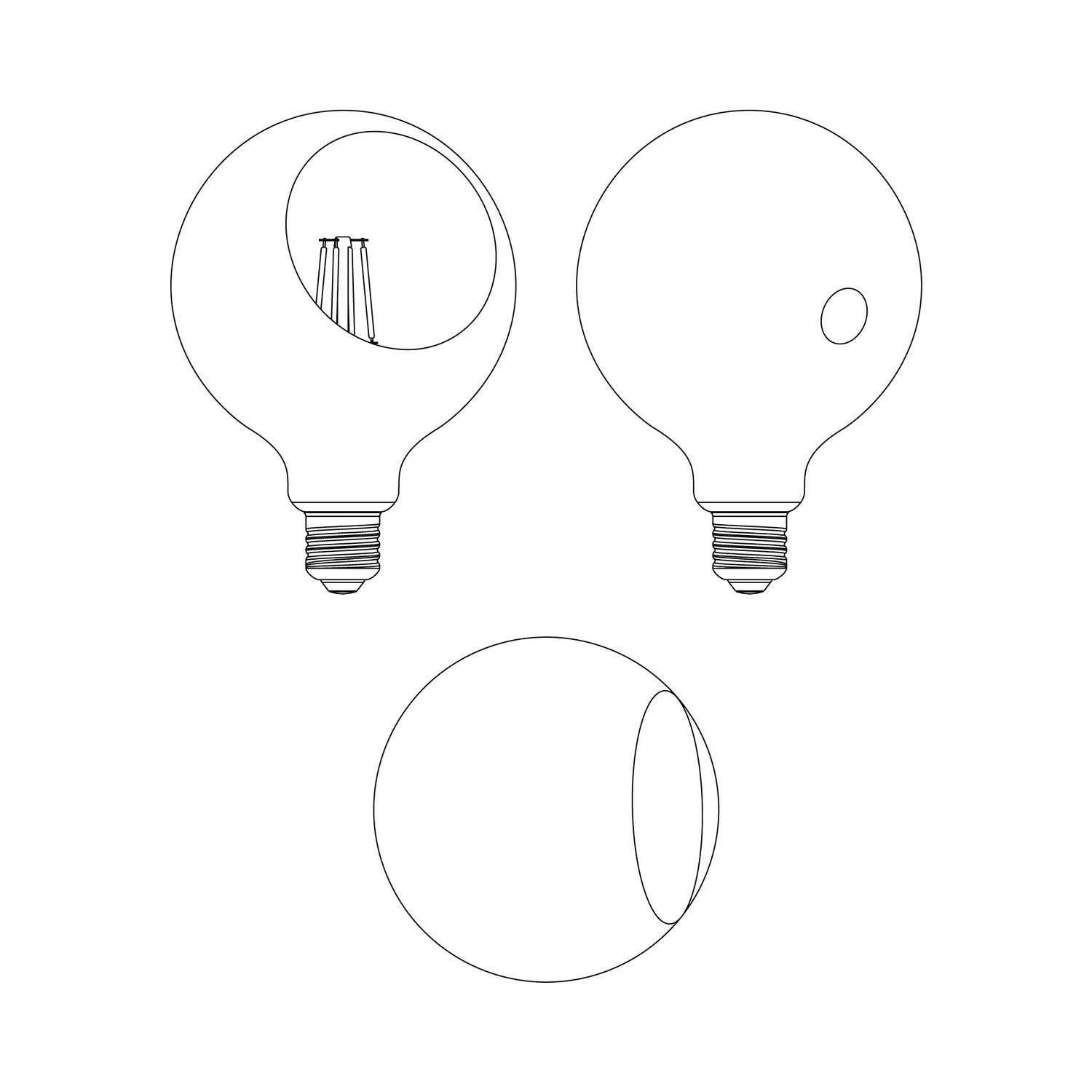 Lampadina LED Camo G125 4,8W 806Lm E27 2700K Dimmerabile - Giallo