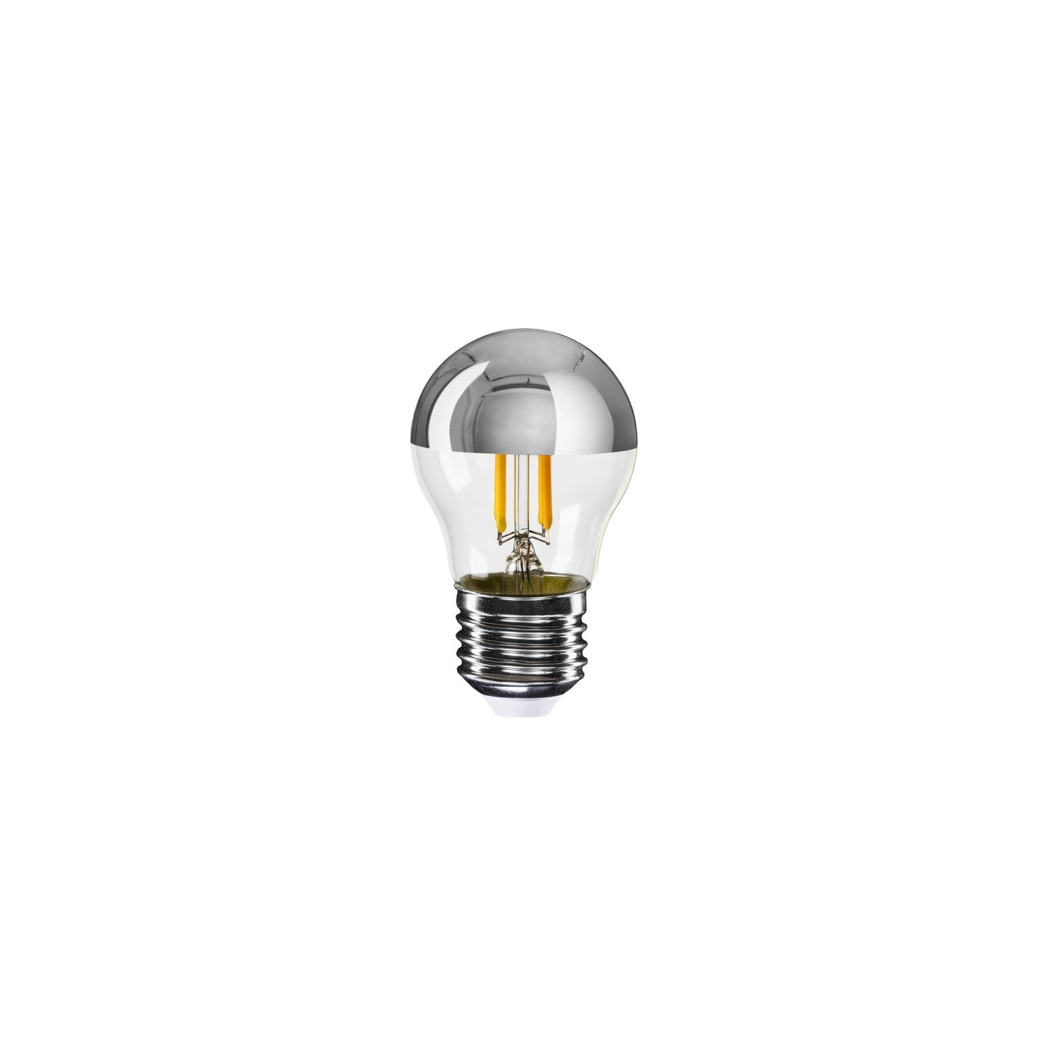 Lampadina LED Mezza Sfera Argento Mini Globo G45 4,8W 380Lm E27 2700K Dimmerabile - A03