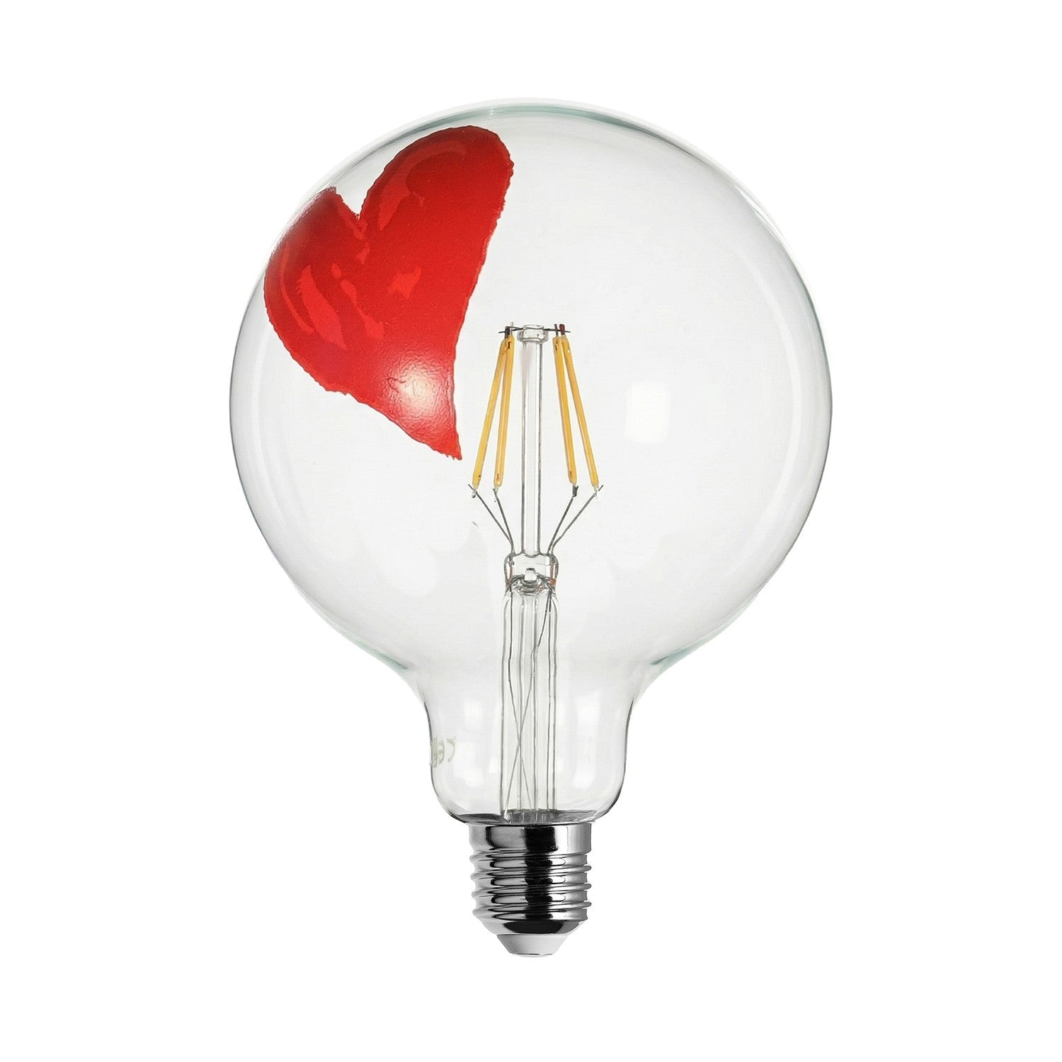 Lampadina LED Tattoo Pop Heart G125 4,5W 470Lm E27 2700K Dimmerabile - Rosso - Creative Cables