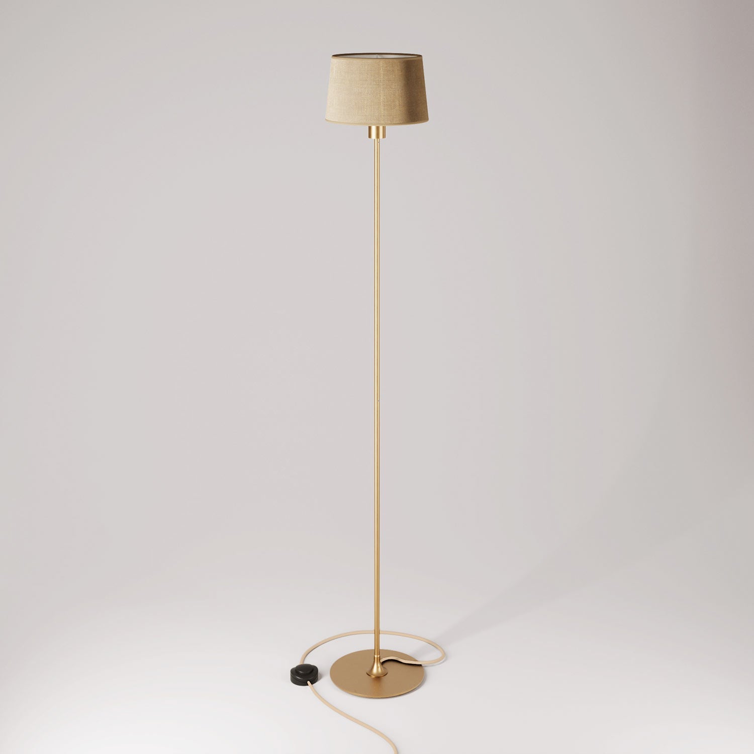 MAG-Y floor lamp with Athena fabric shade - Brushed bronze
