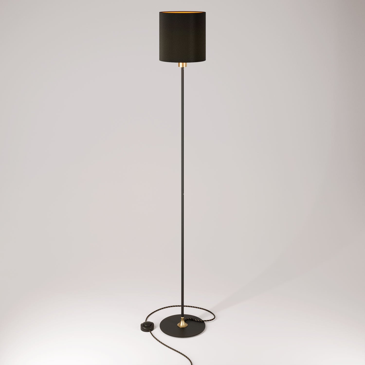 MAG-Y floor lamp with cylindrical M shade - Brushed bronze