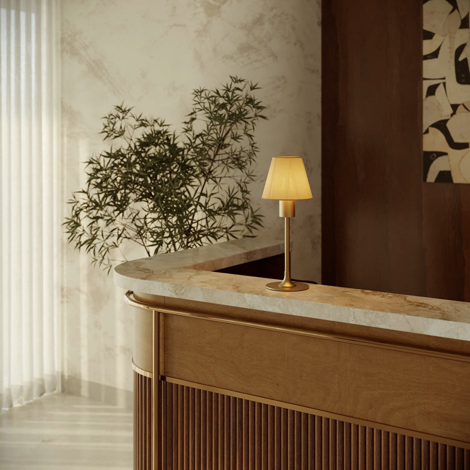 MAG-Y metal table lamp with fitting for lampshade - Brushed bronze