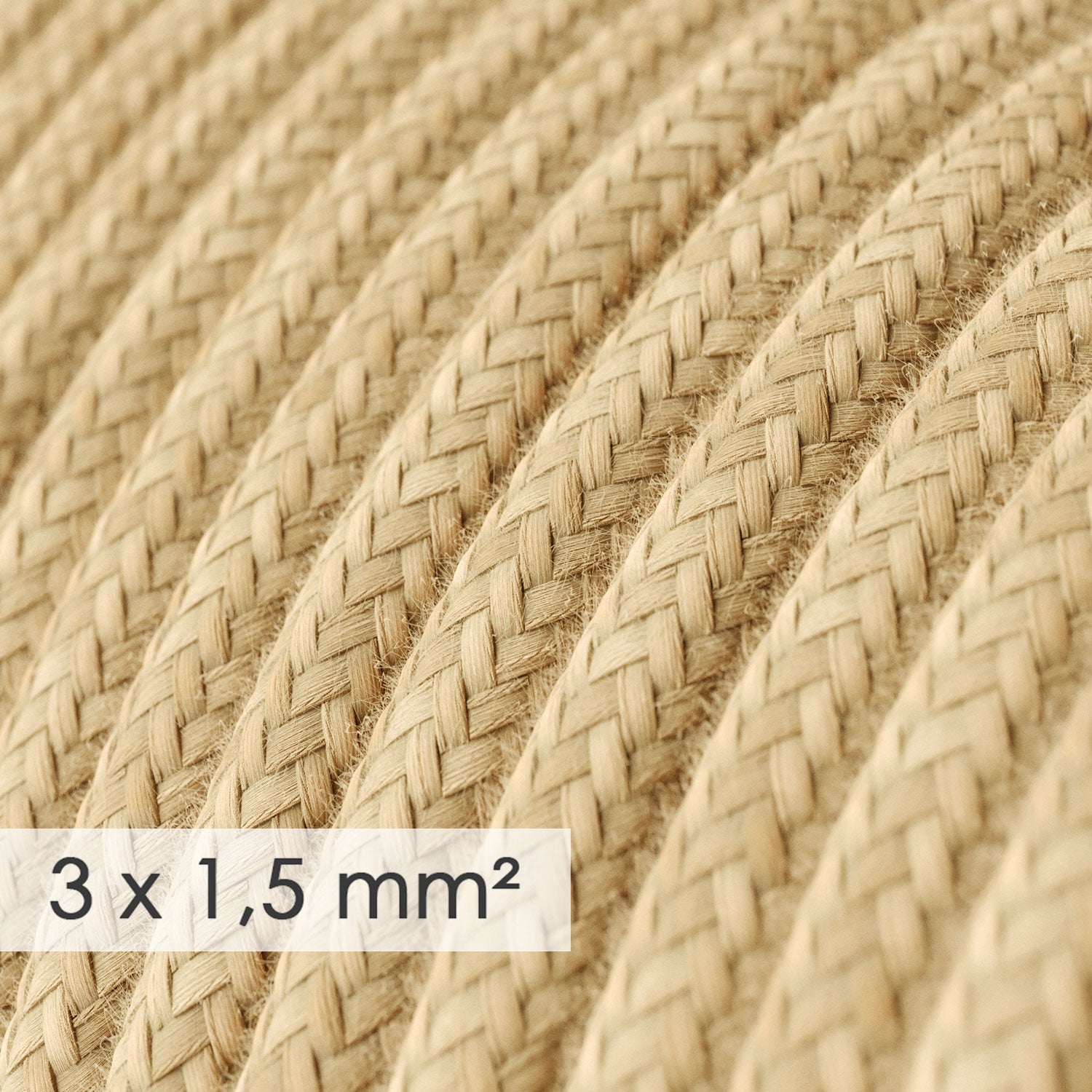 Multipresa tedesca con cavo in juta di colore neutro e spina Schuko con anello comfort Bianco