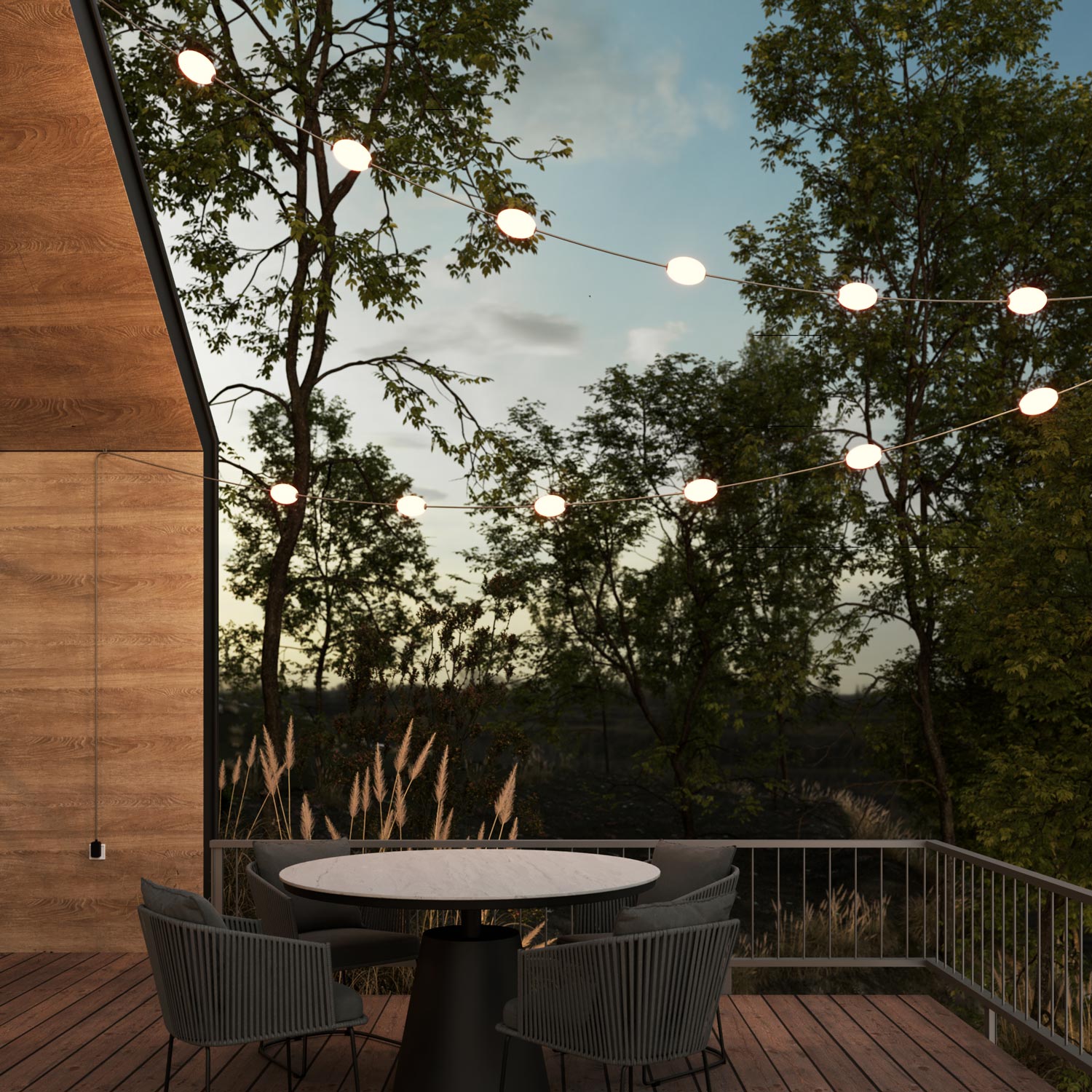 Outdoor 12 - Light String Light for wet locations Olive Green, Power supply with US plug - Marina12 - Creative Cables