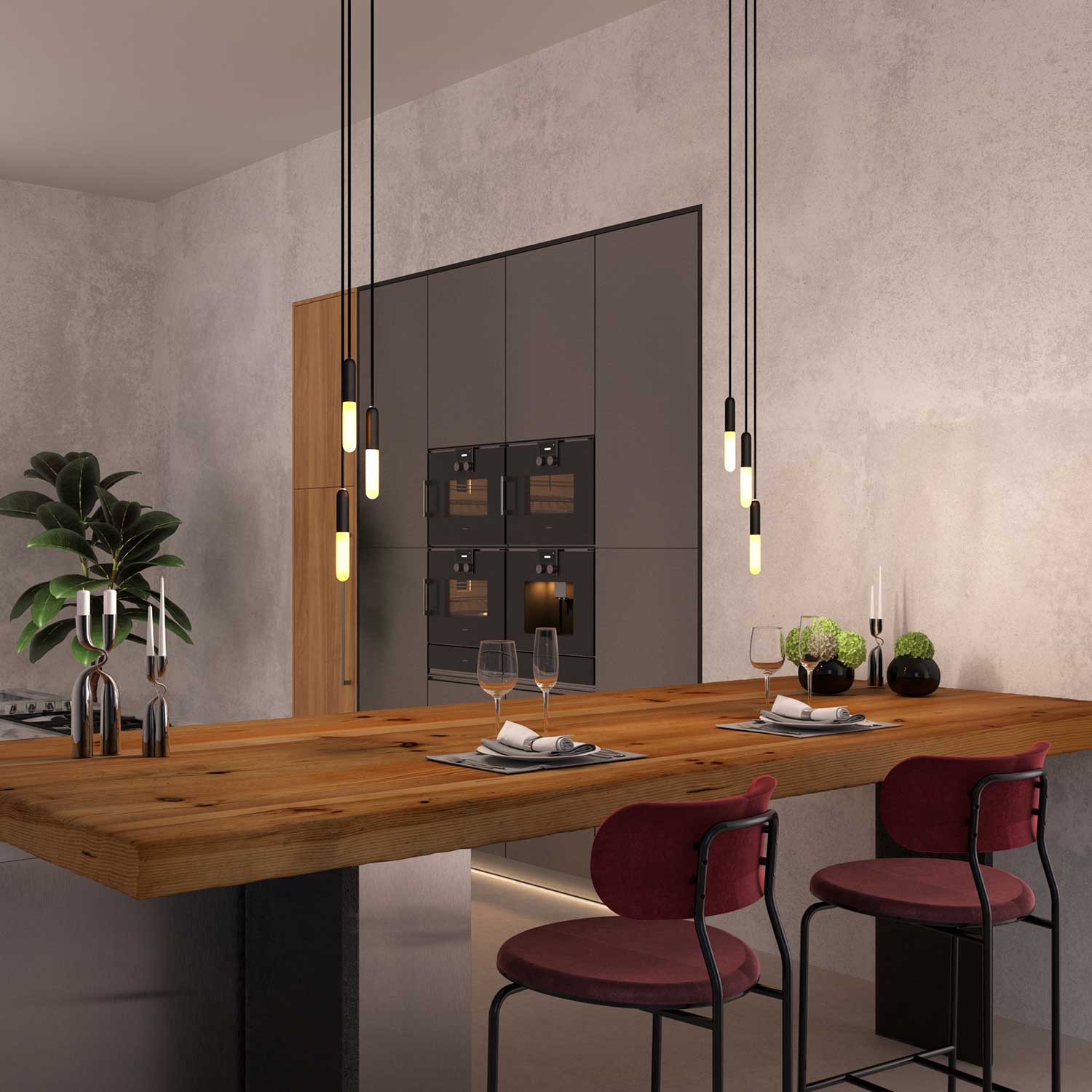 P-Light, UL E12 metal socket kit with hidden cable clamp - Black